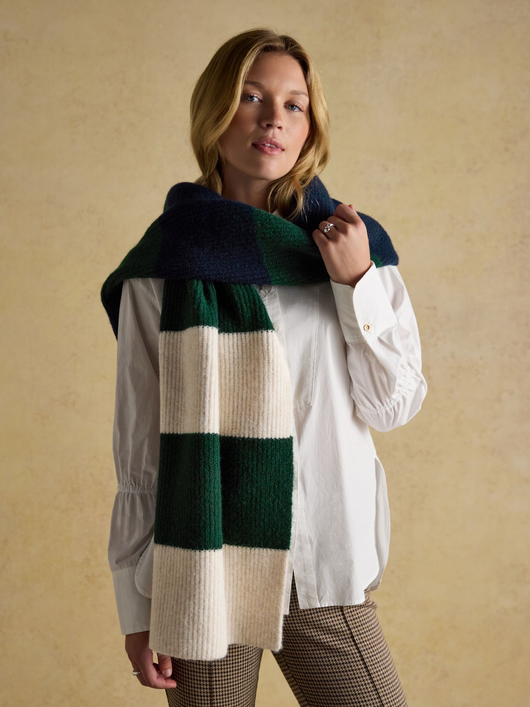 Popley Green & Blue Stripe Scarf - Image 2 of 6