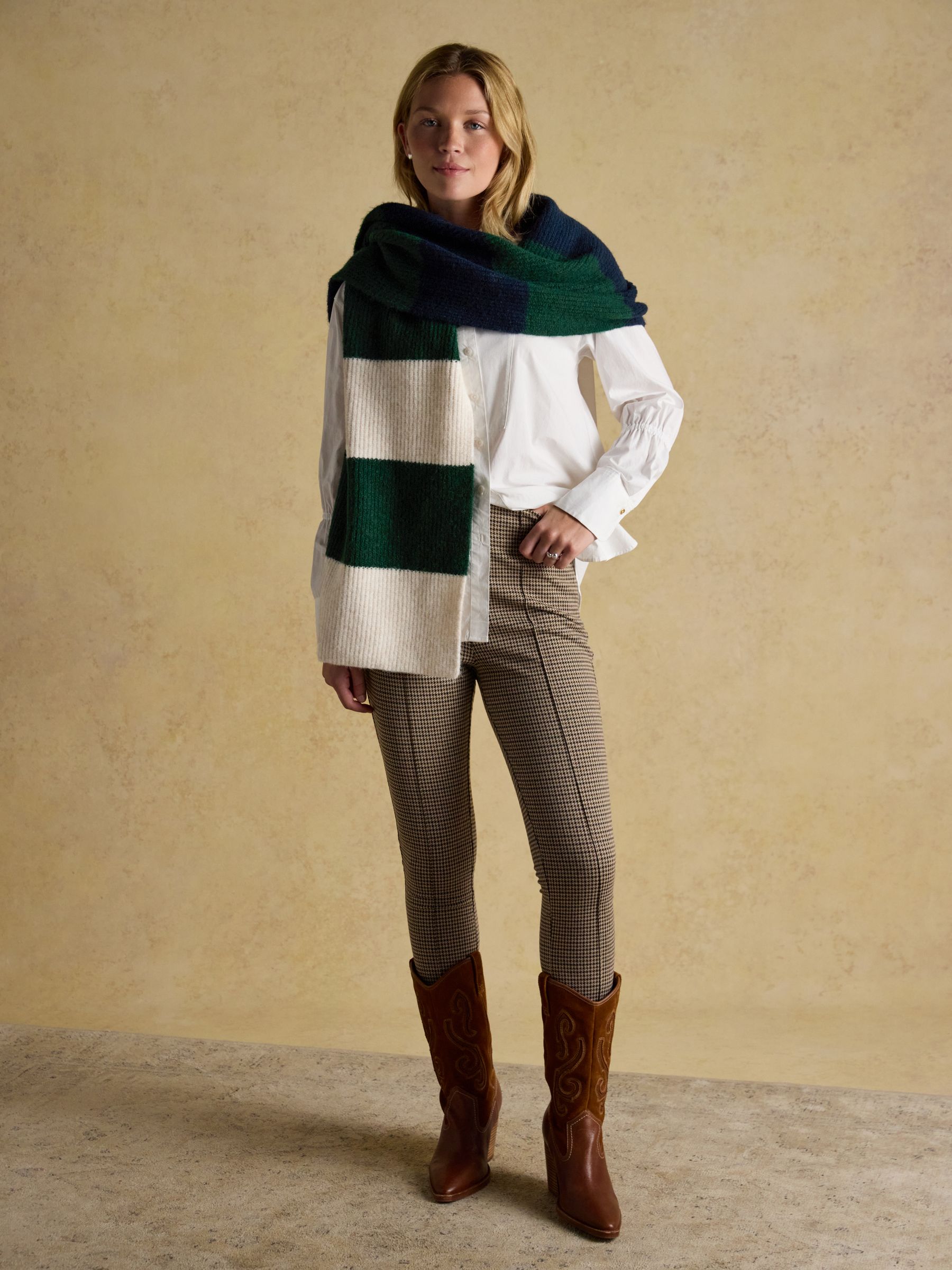 Popley Green & Blue Stripe Scarf - Image 4 of 6