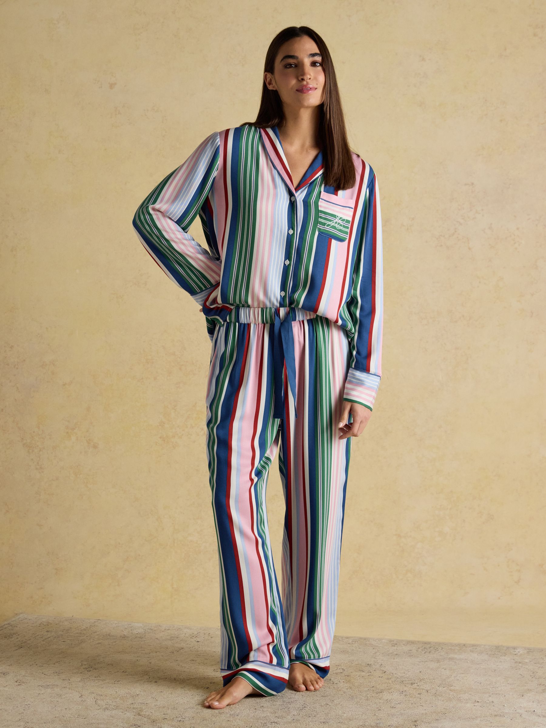 Alma Multi Stripe Woven Pyjama Set - Image 1 of 7