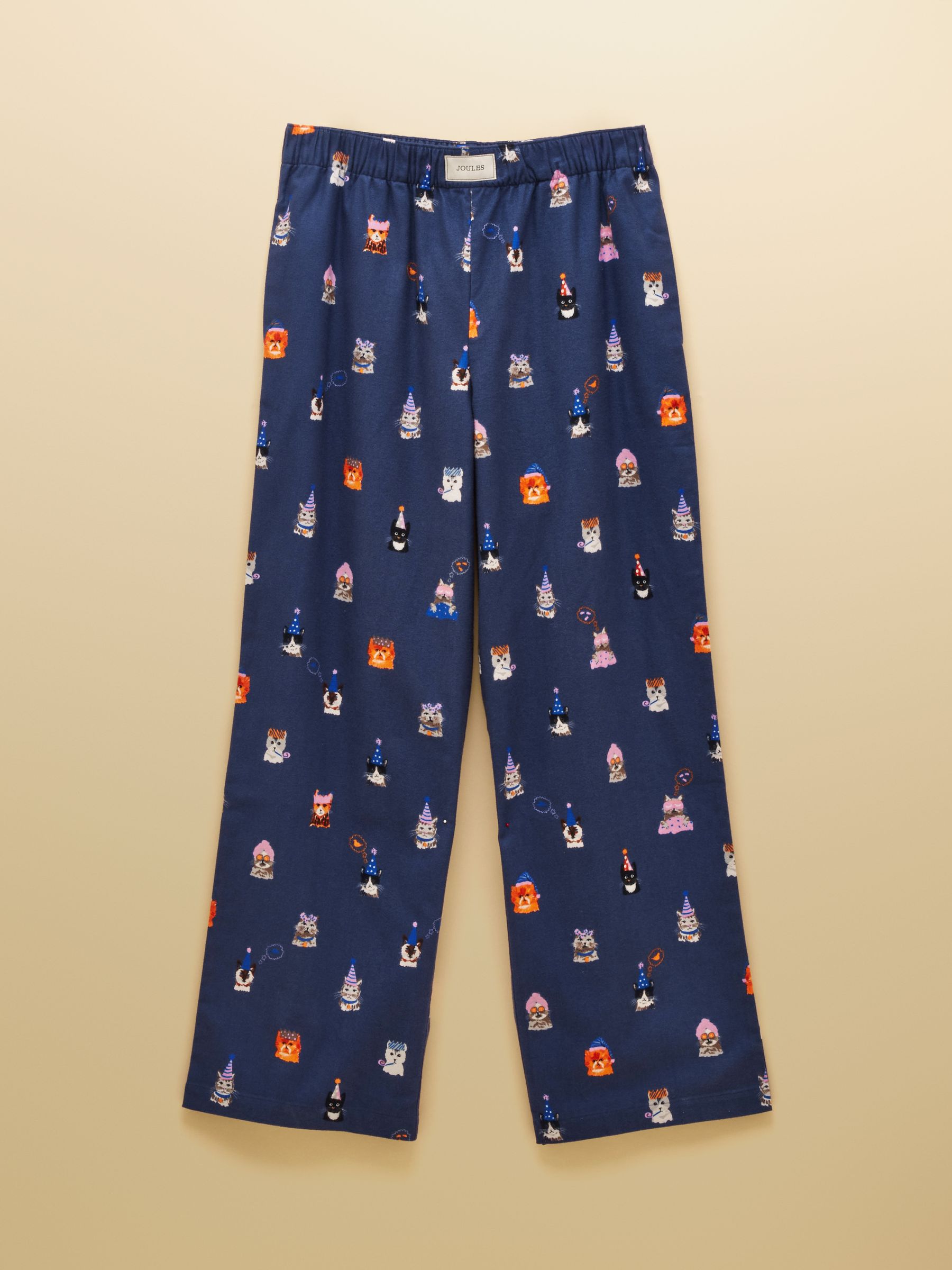 Stella Navy Party Cats Woven Brushed Cotton Pyjama Bottoms - Image 8 of 8 Stella Navy Party Cats Woven Brushed Cotton Pyjama Bottoms - Image 8 of 8