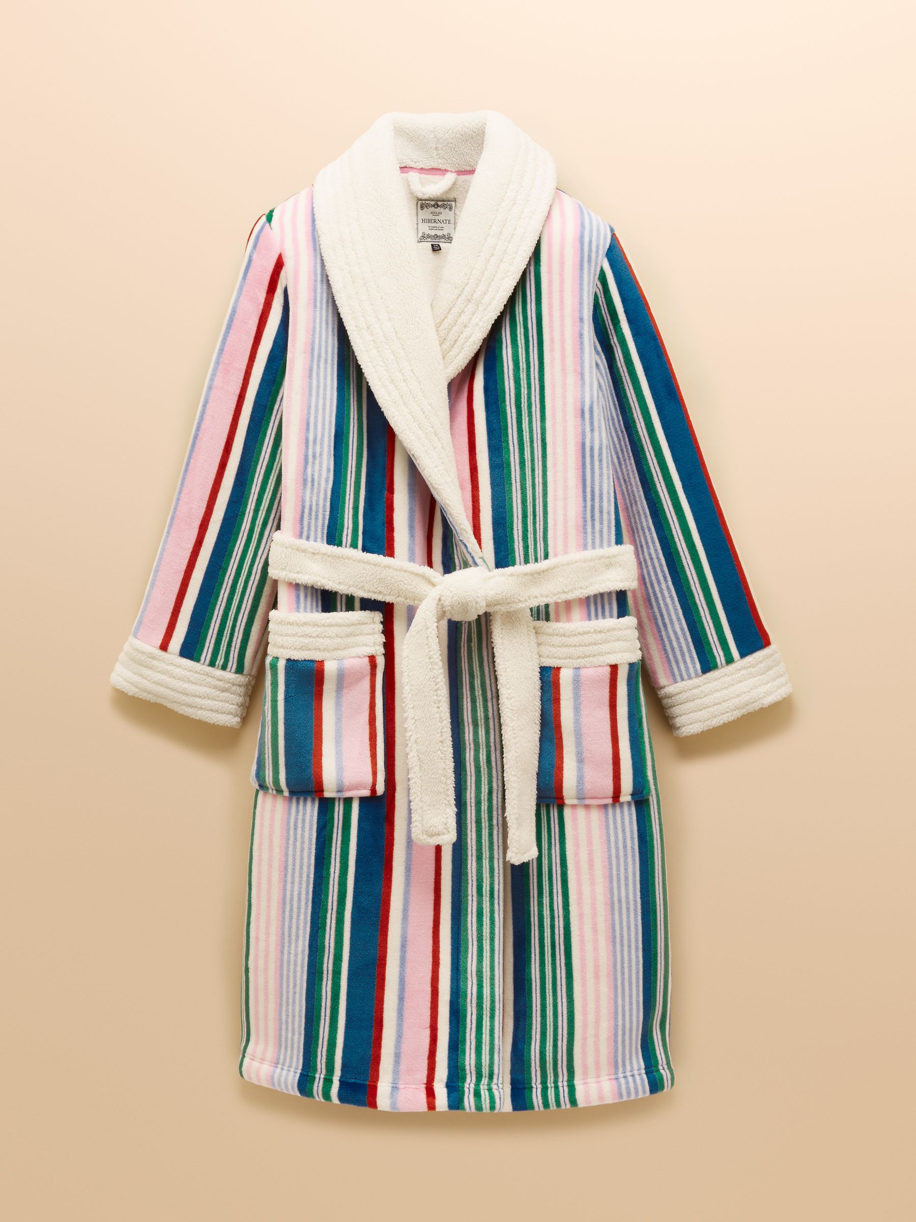 Matilda Multi Stripe Fluffy Fleece Dressing Gown - Image 9 of 9 Matilda Multi Stripe Fluffy Fleece Dressing Gown - Image 9 of 9