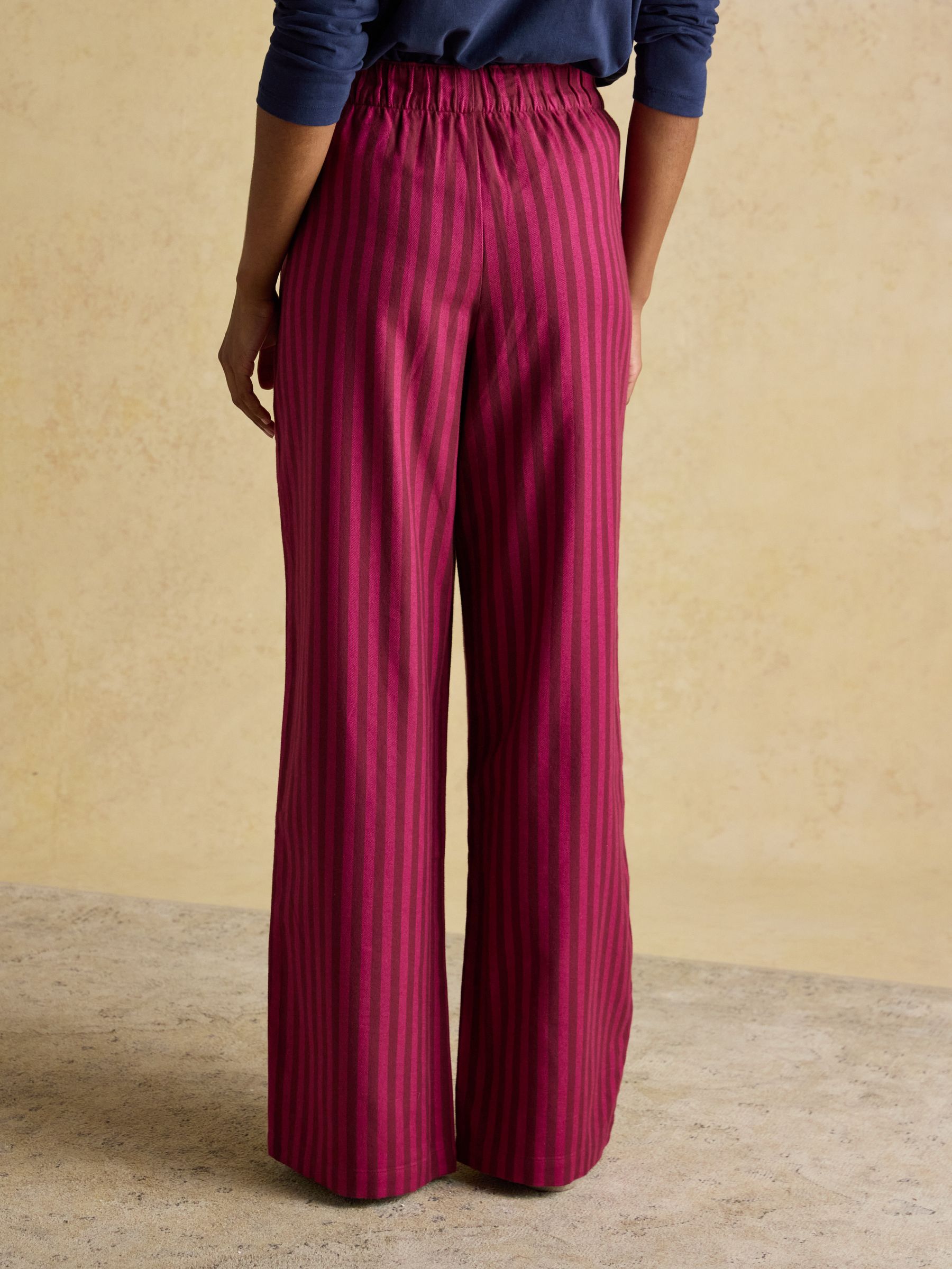 Stella Pink Stripe Woven Brushed Cotton Pyjama Bottoms - Image 2 of 8