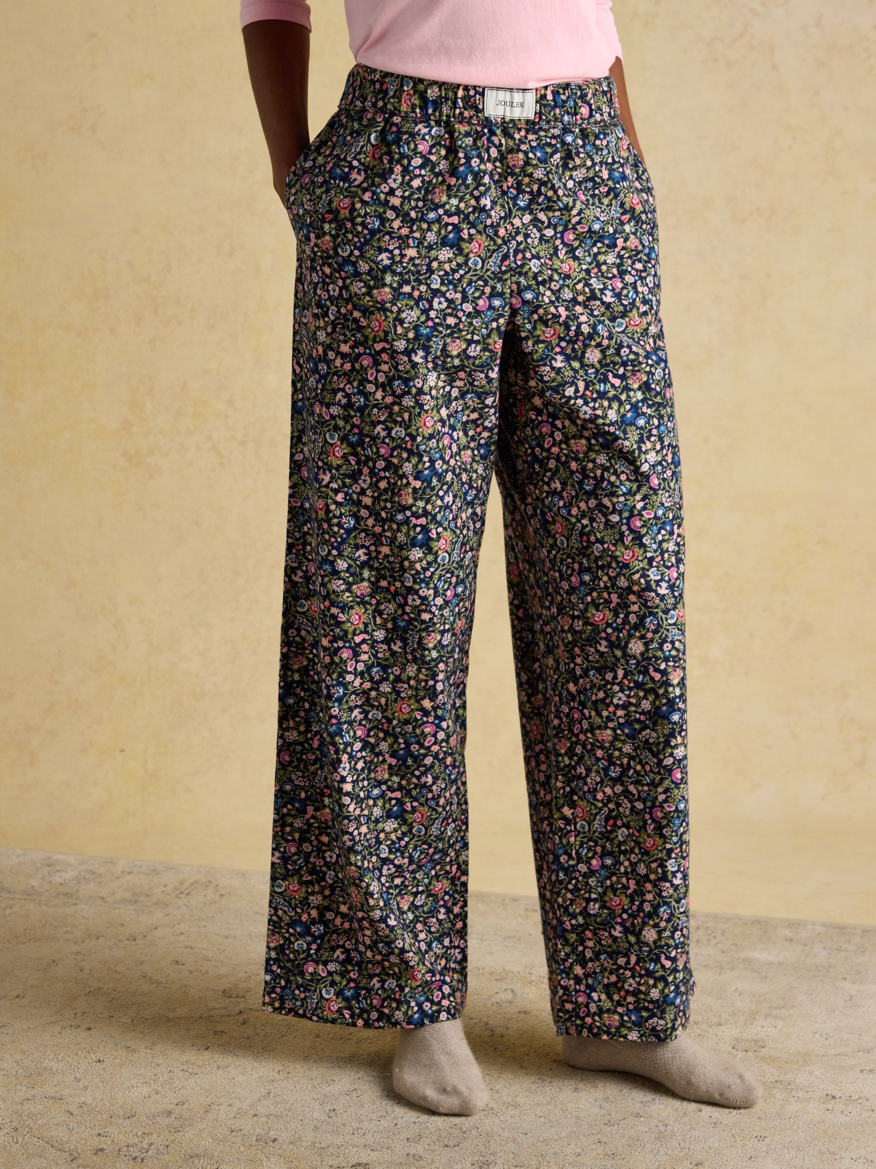 Stella Ditsy Floral Woven Brushed Cotton Pyjama Bottoms - Image 1 of 9