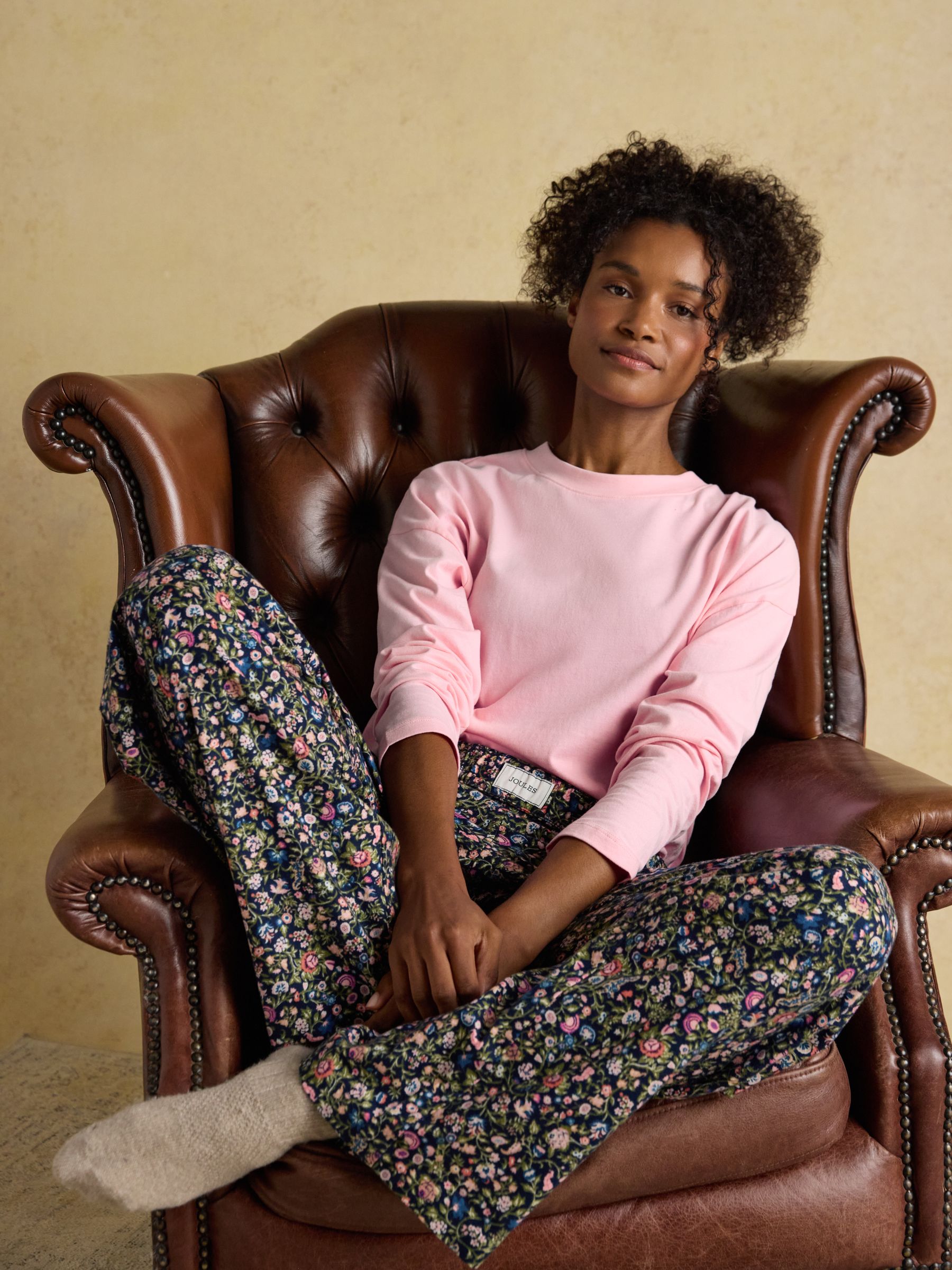 Stella Ditsy Floral Woven Brushed Cotton Pyjama Bottoms - Image 5 of 9