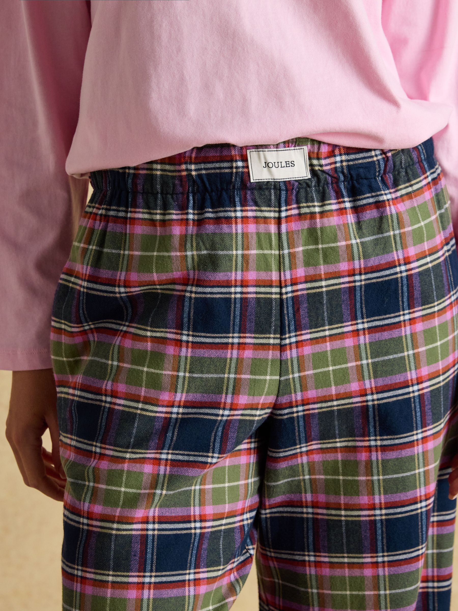 Stella Navy & Green Check Woven Brushed Cotton Pyjama Bottoms - Image 4 of 6