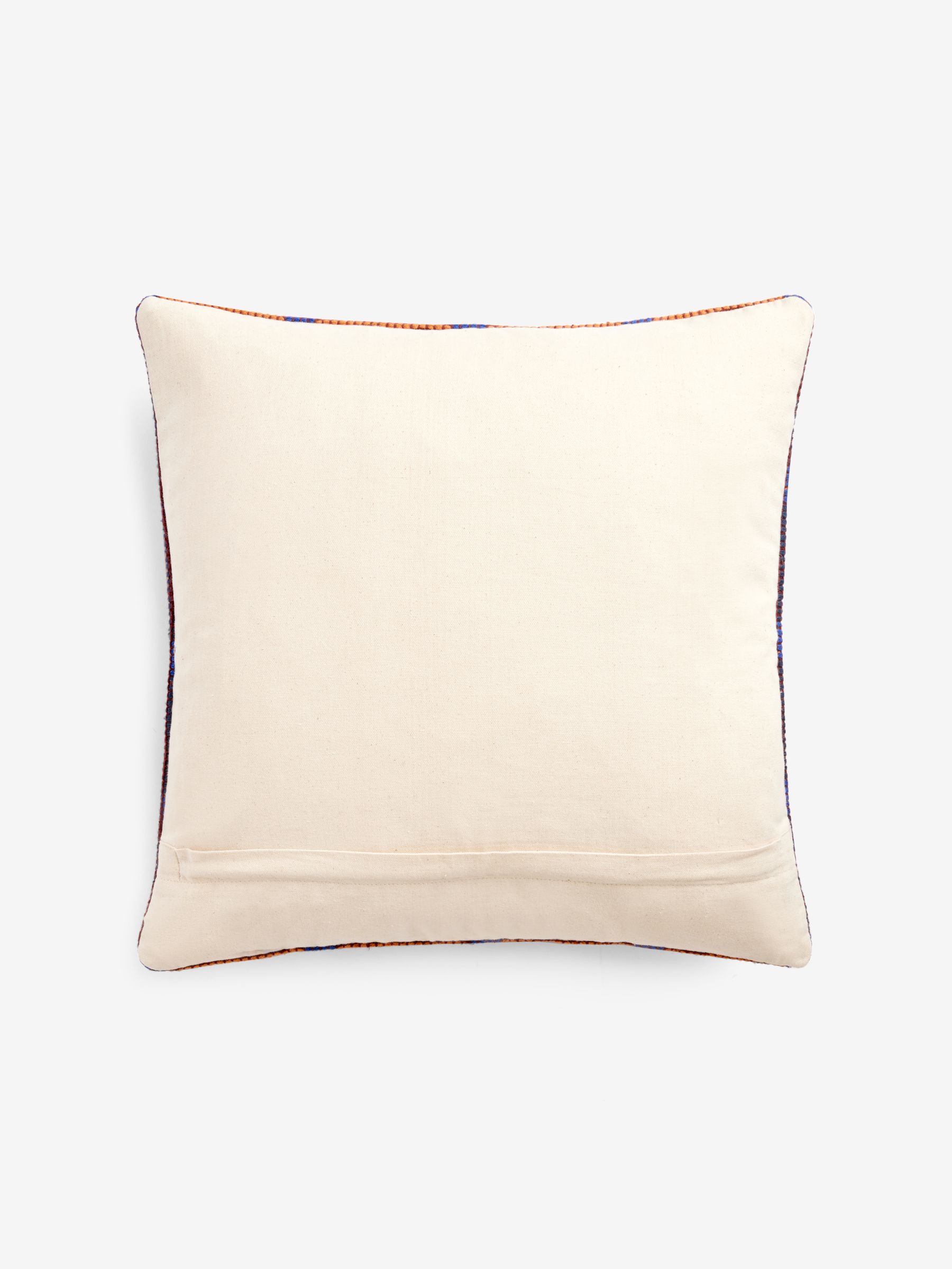 Textured Woven Cale Cotton Geo Cushion in Brown - Image 4 of 6