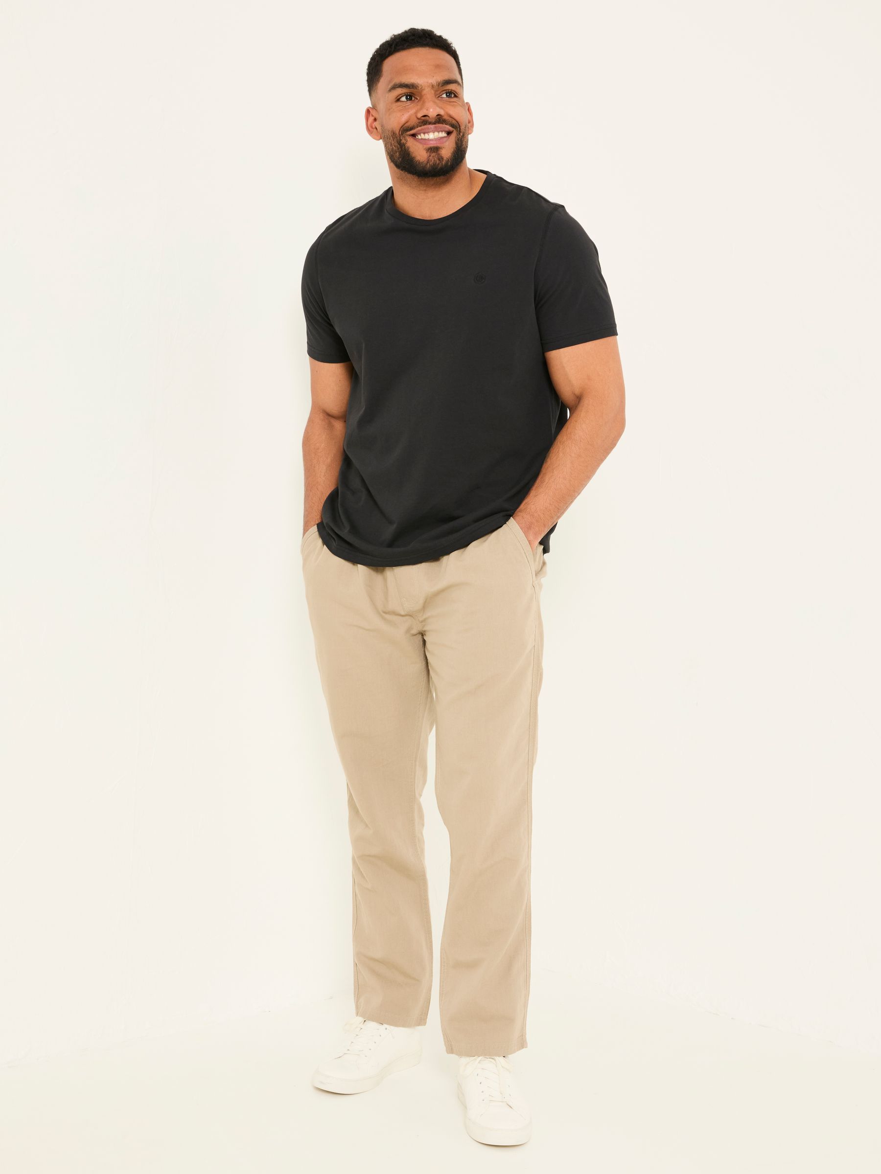 Natural Cotton Linen Straight Pull on Trousers - Image 6 of 8