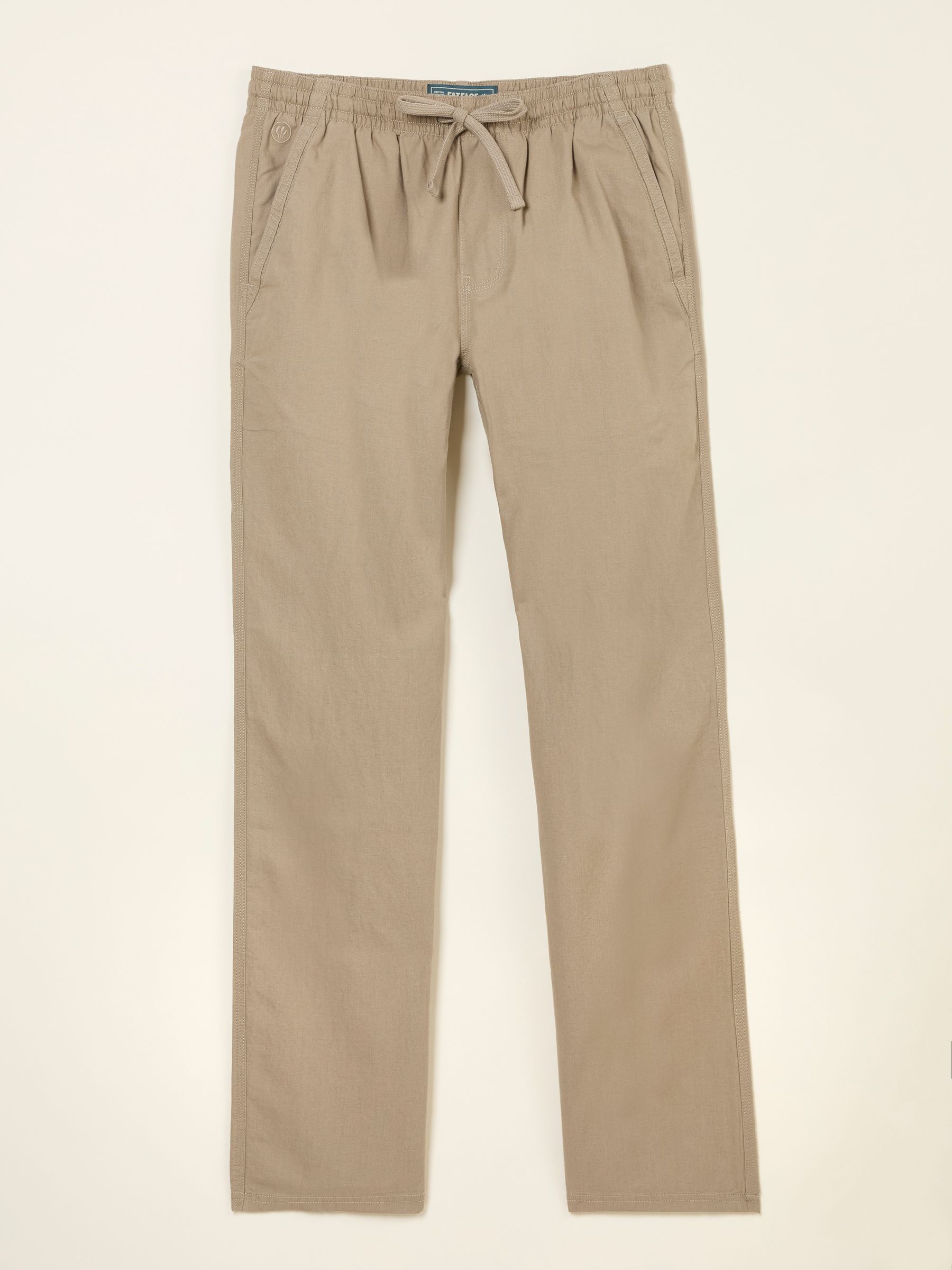 Natural Cotton Linen Straight Pull on Trousers - Image 8 of 8