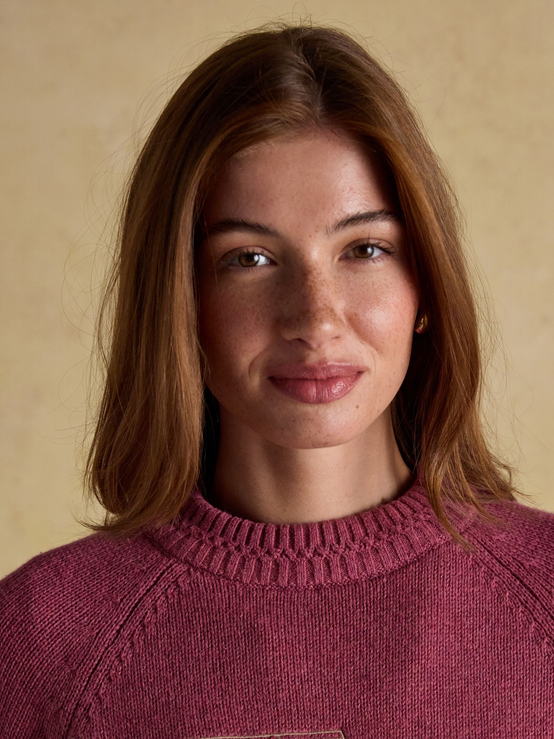 Rutland Pink Intarsia 4x4 Cotton Rich Knitted Jumper - Image 7 of 9