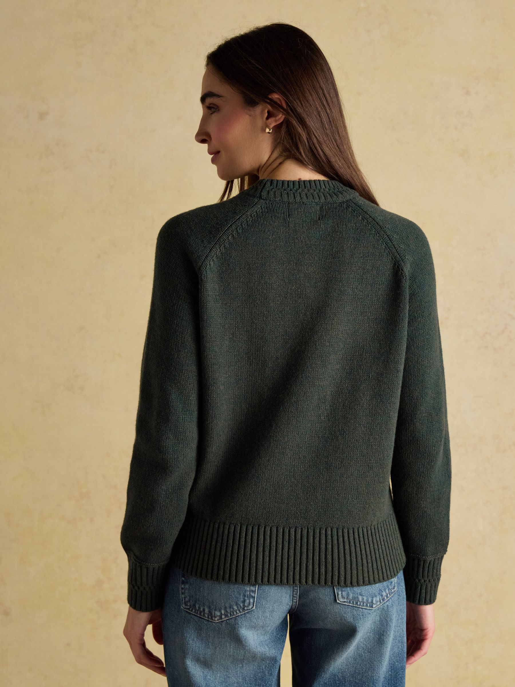 Rutland Green Intarsia 4x4 Cotton Rich Knitted Jumper - Image 2 of 9 Rutland Green Intarsia 4x4 Cotton Rich Knitted Jumper - Image 2 of 9