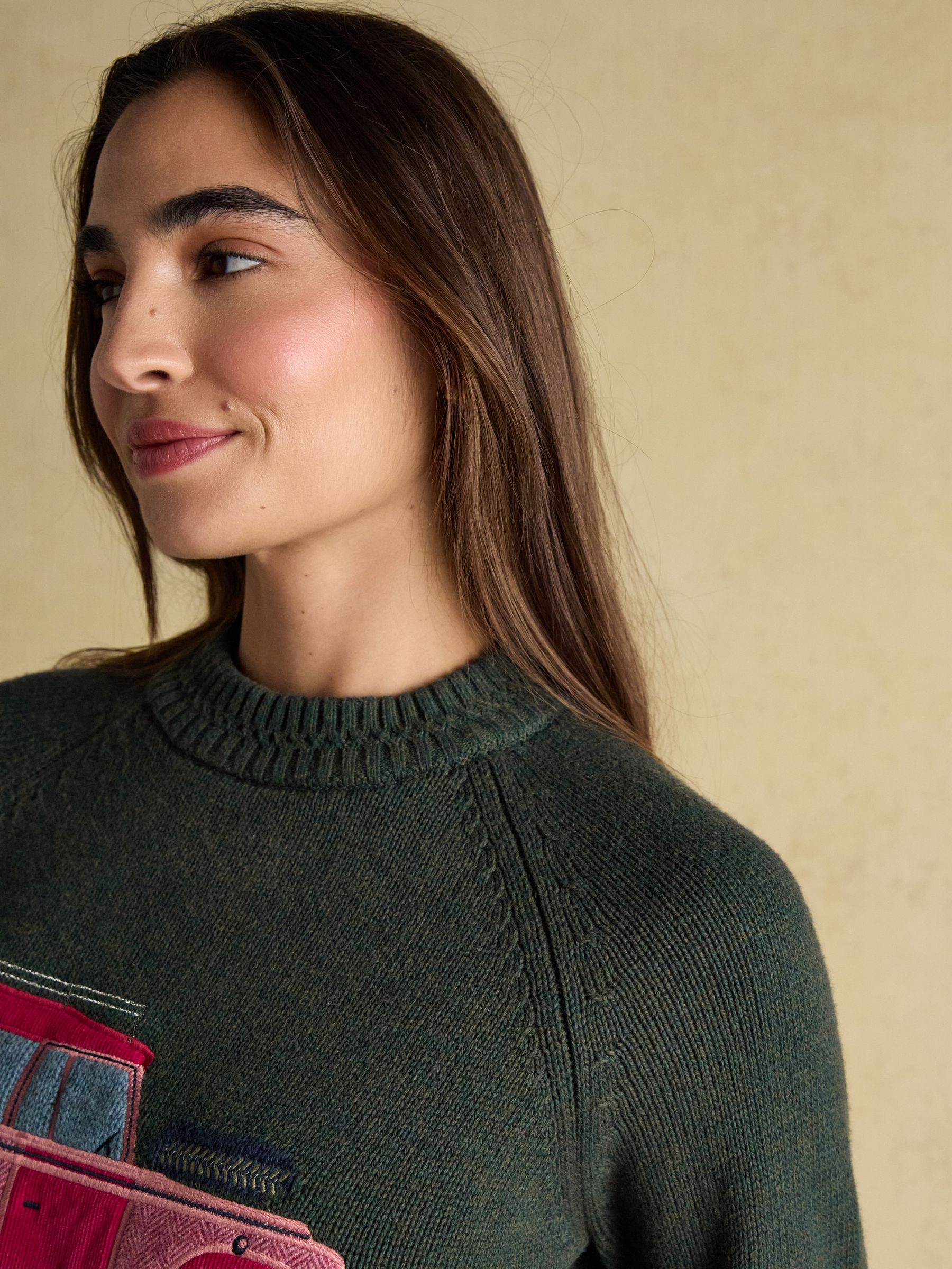 Rutland Green Intarsia 4x4 Cotton Rich Knitted Jumper - Image 6 of 9