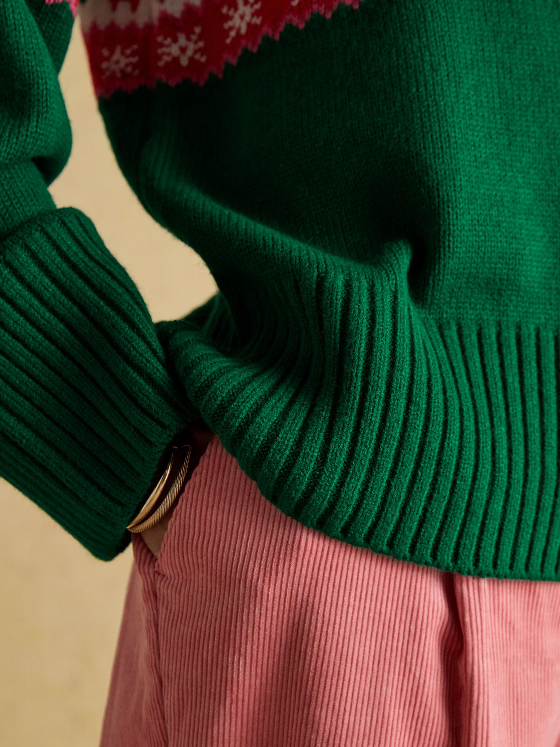 Flocking Around Green Crew Neck Christmas Jumper - Image 11 of 12