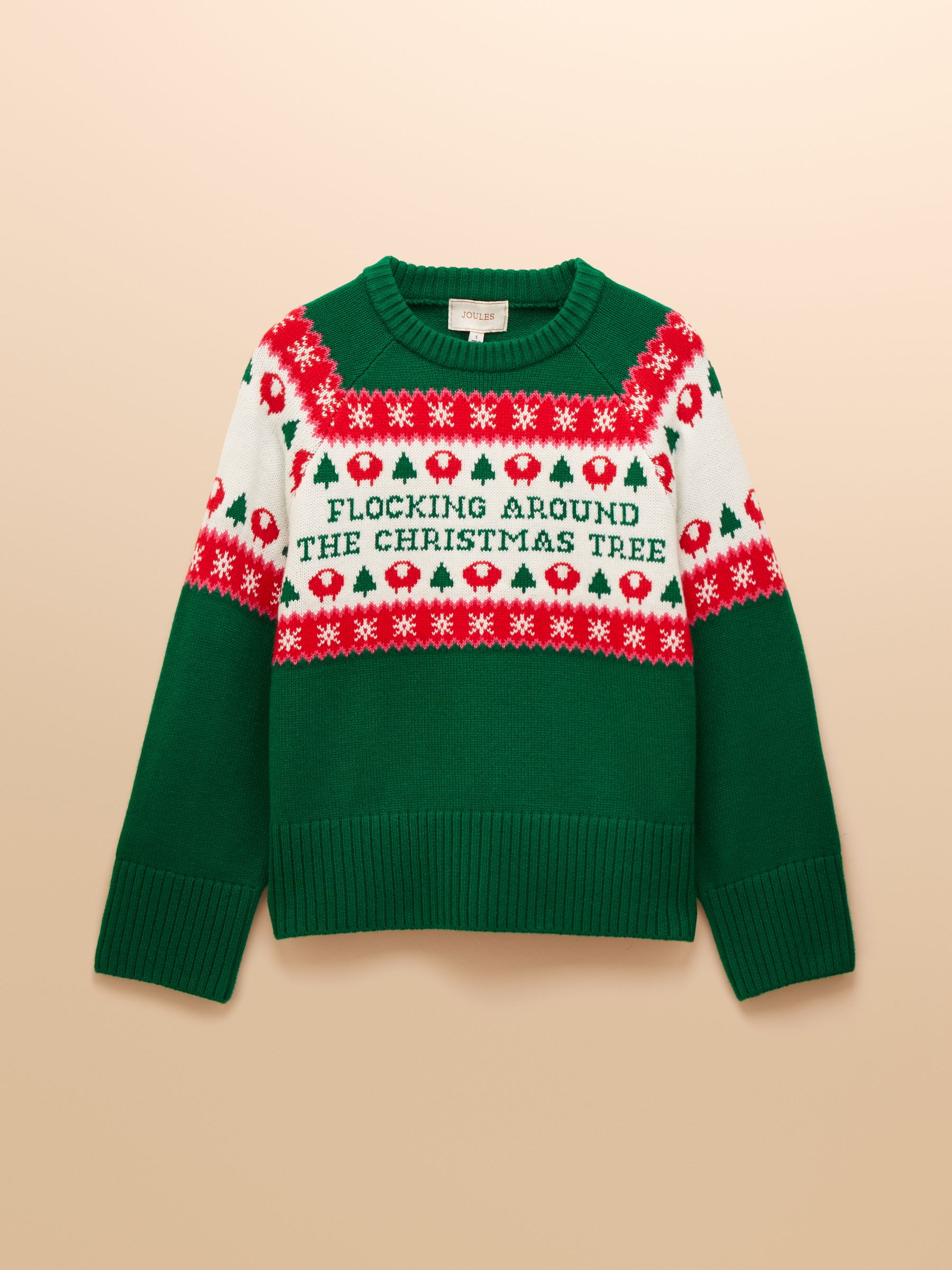 Flocking Around Green Crew Neck Christmas Jumper - Image 12 of 12