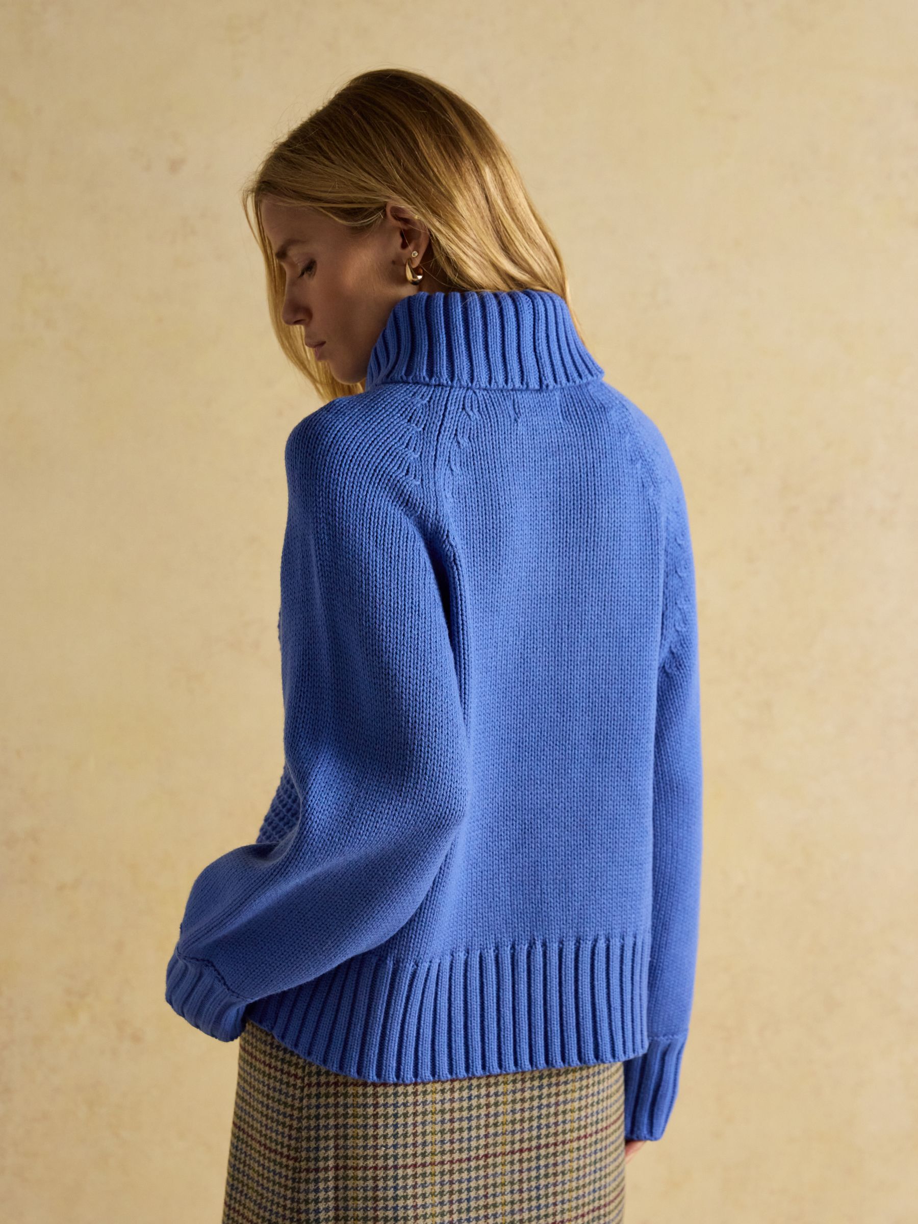 Cary Blue Knitted Jumper with Detachable Roll Neck - Image 2 of 9