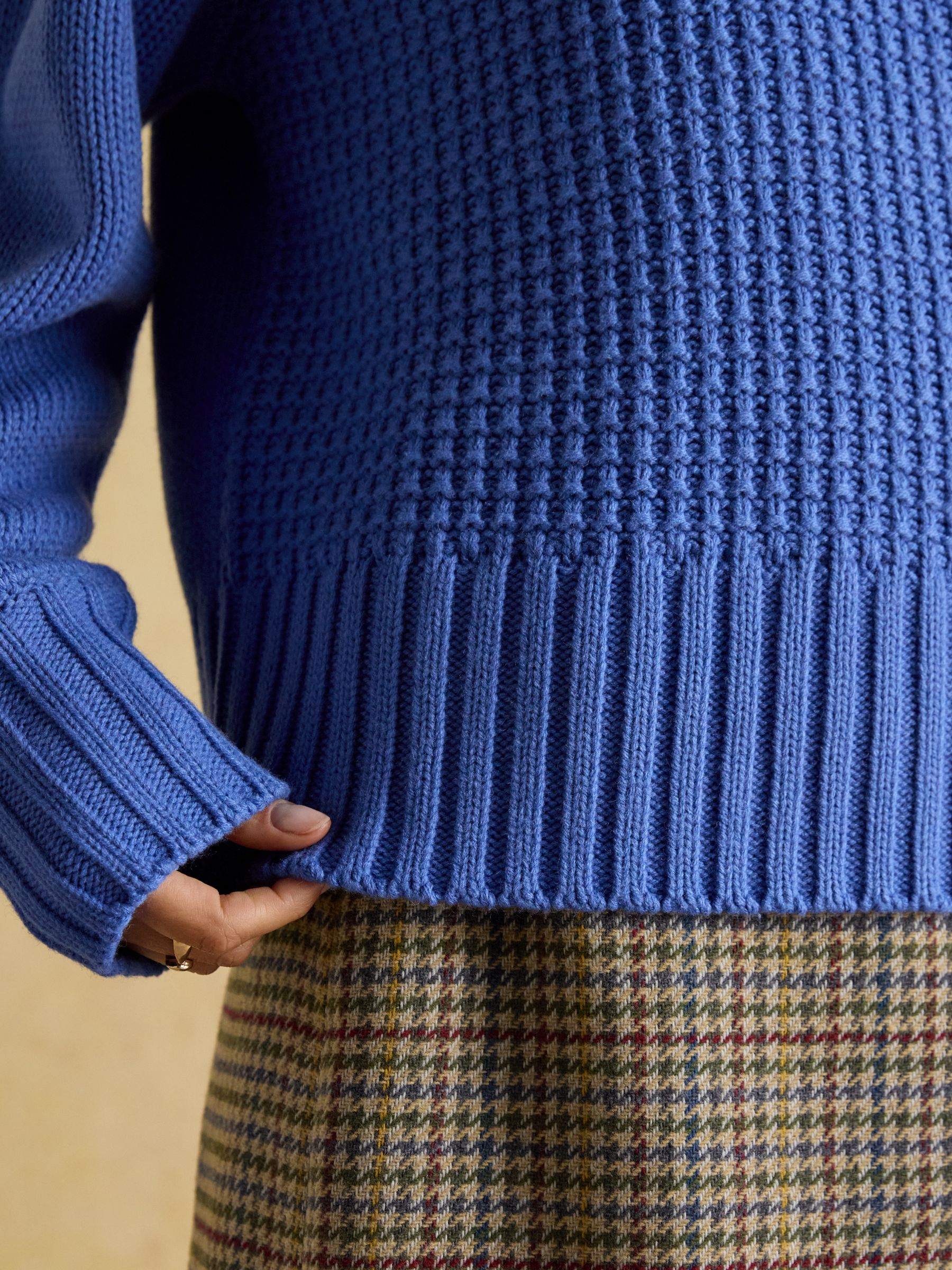 Cary Blue Knitted Jumper with Detachable Roll Neck - Image 5 of 9