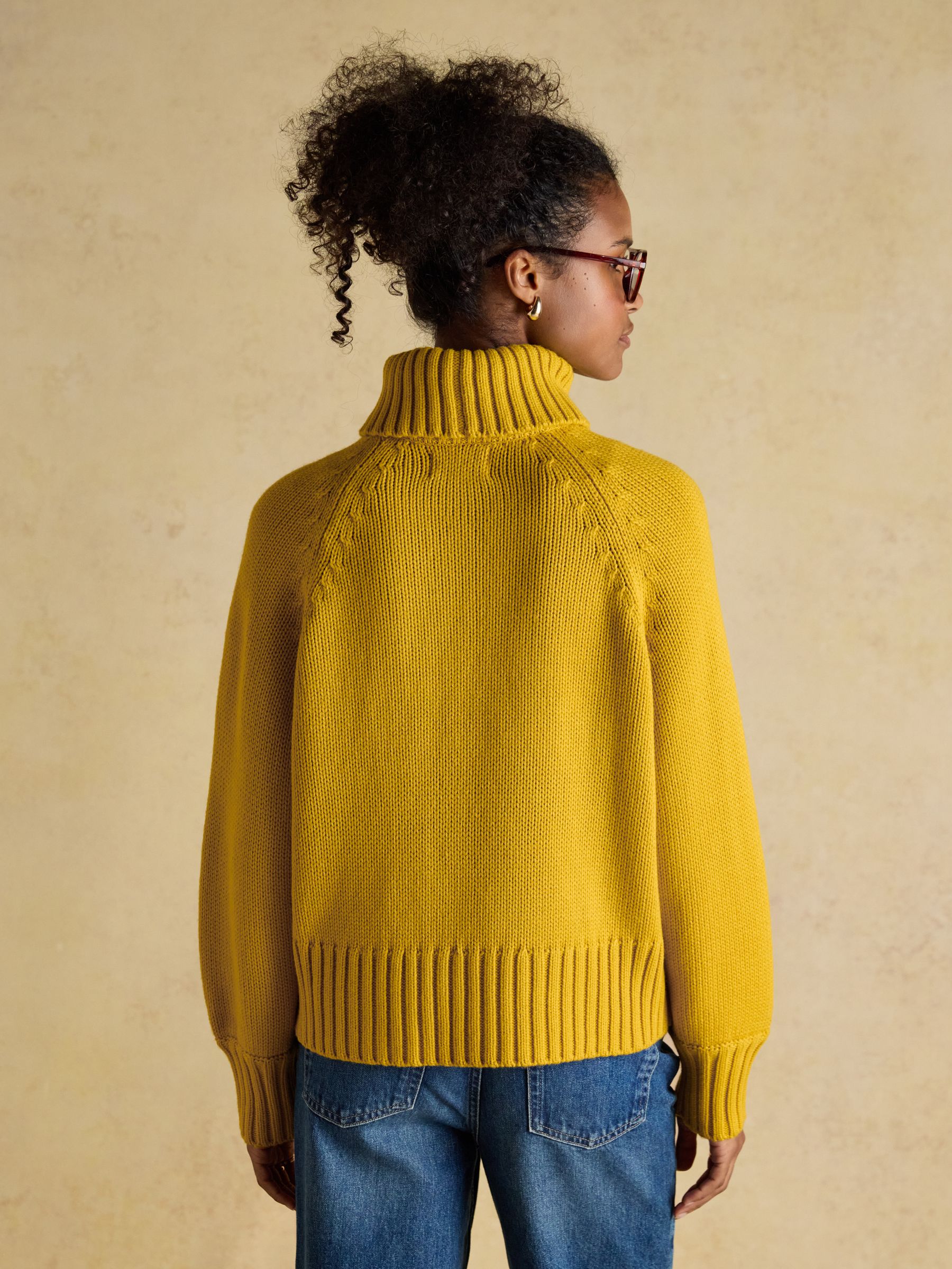Cary Yellow Knitted Jumper with Detachable Roll Neck - Image 2 of 10