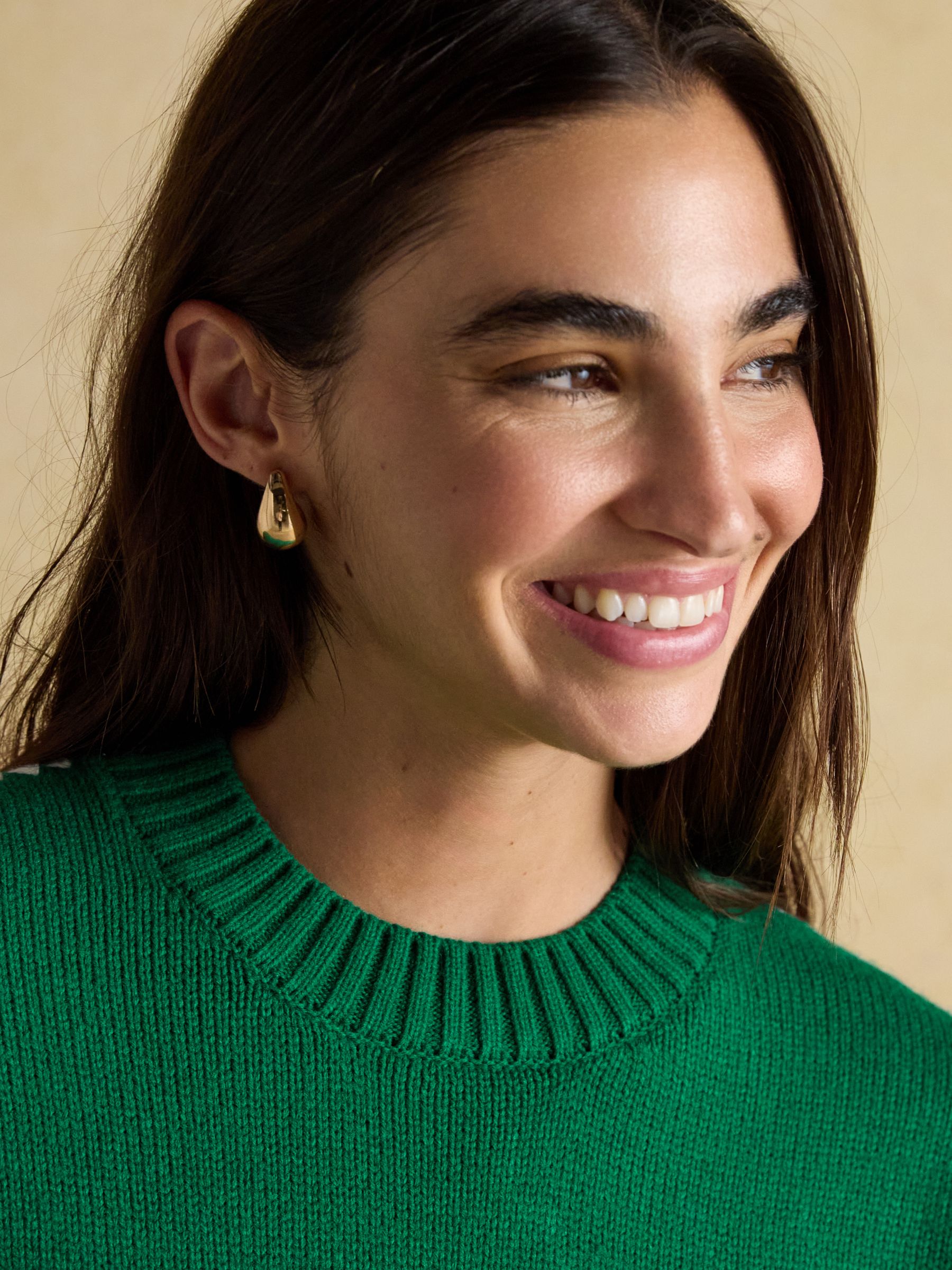 Alexandra Green Blanket Stitch Jumper with Round Neck - Image 7 of 9