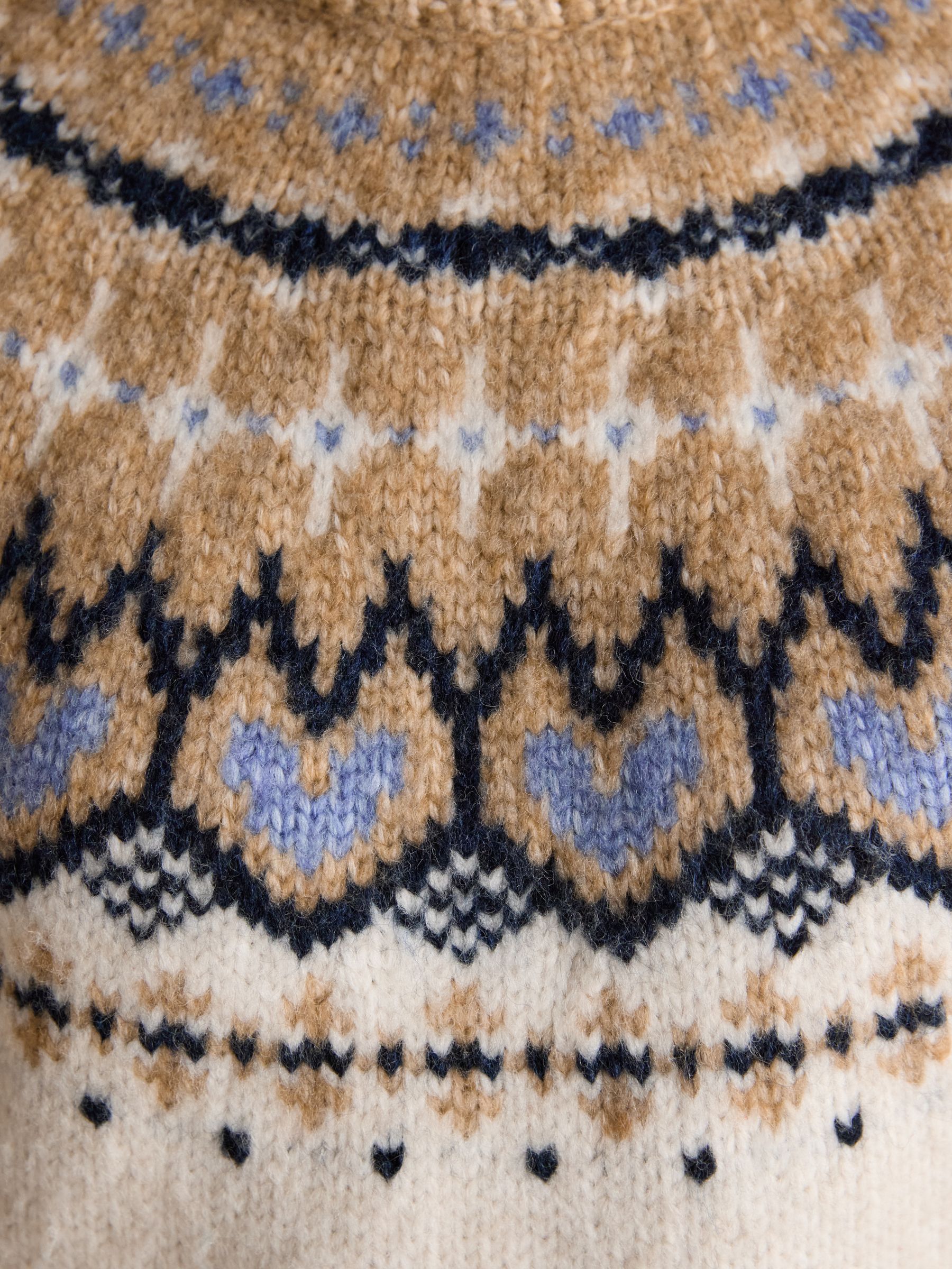 Charlie Cream & Brown Fair Isle Knitted Jumper - Image 7 of 8
