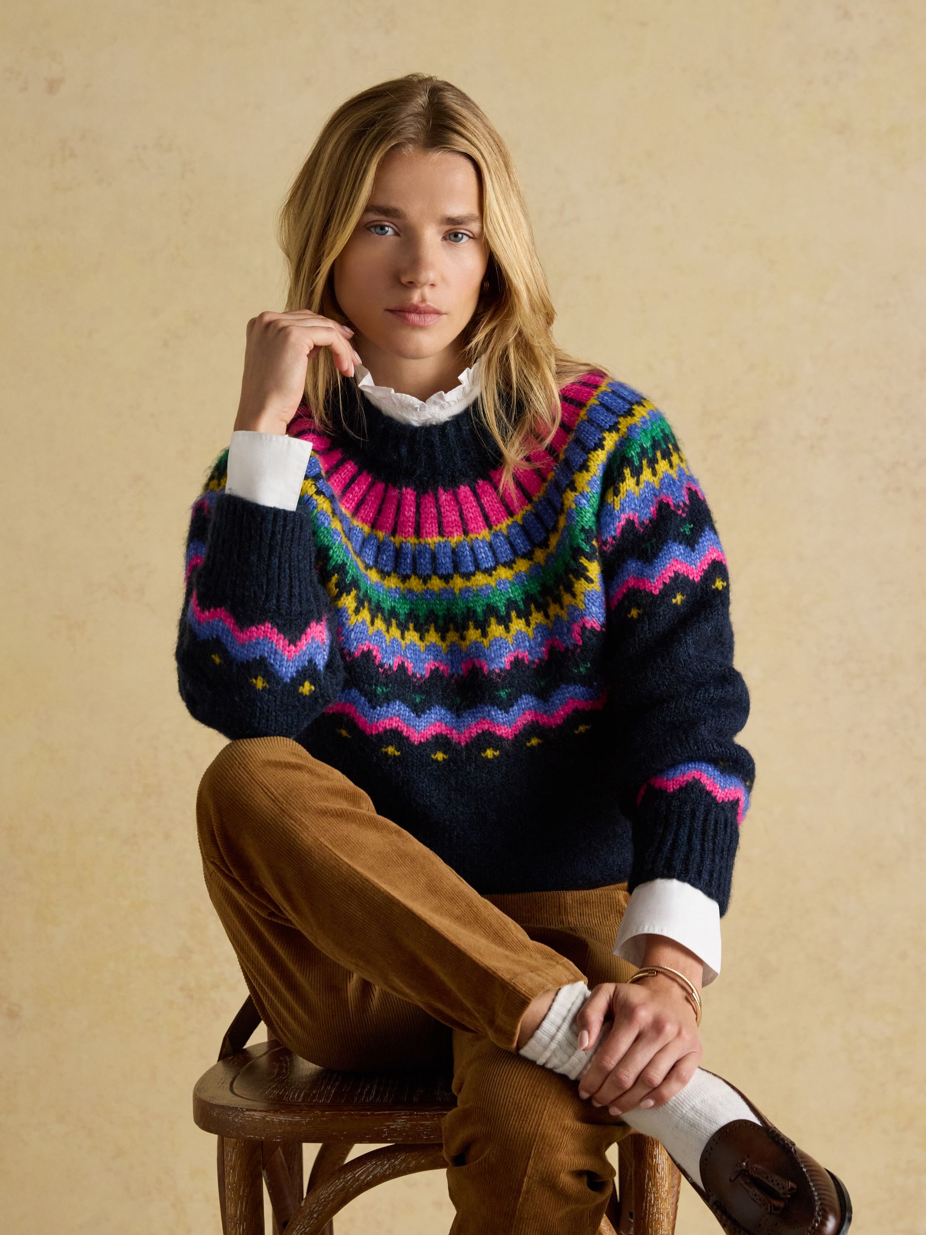 Charlie Navy Fair Isle Knitted Jumper - Image 3 of 8