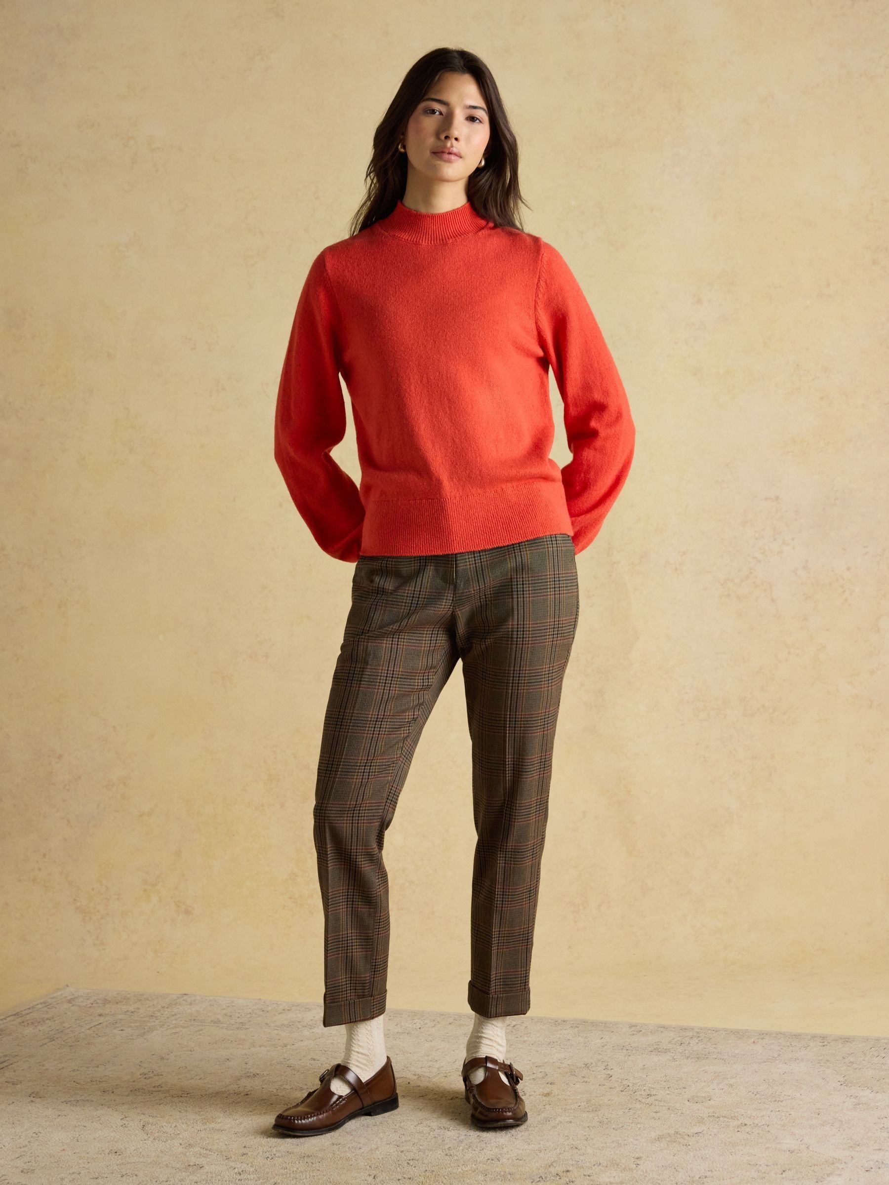 Enid Orange Cotton-Rich High Neck Jumper - Image 4 of 7