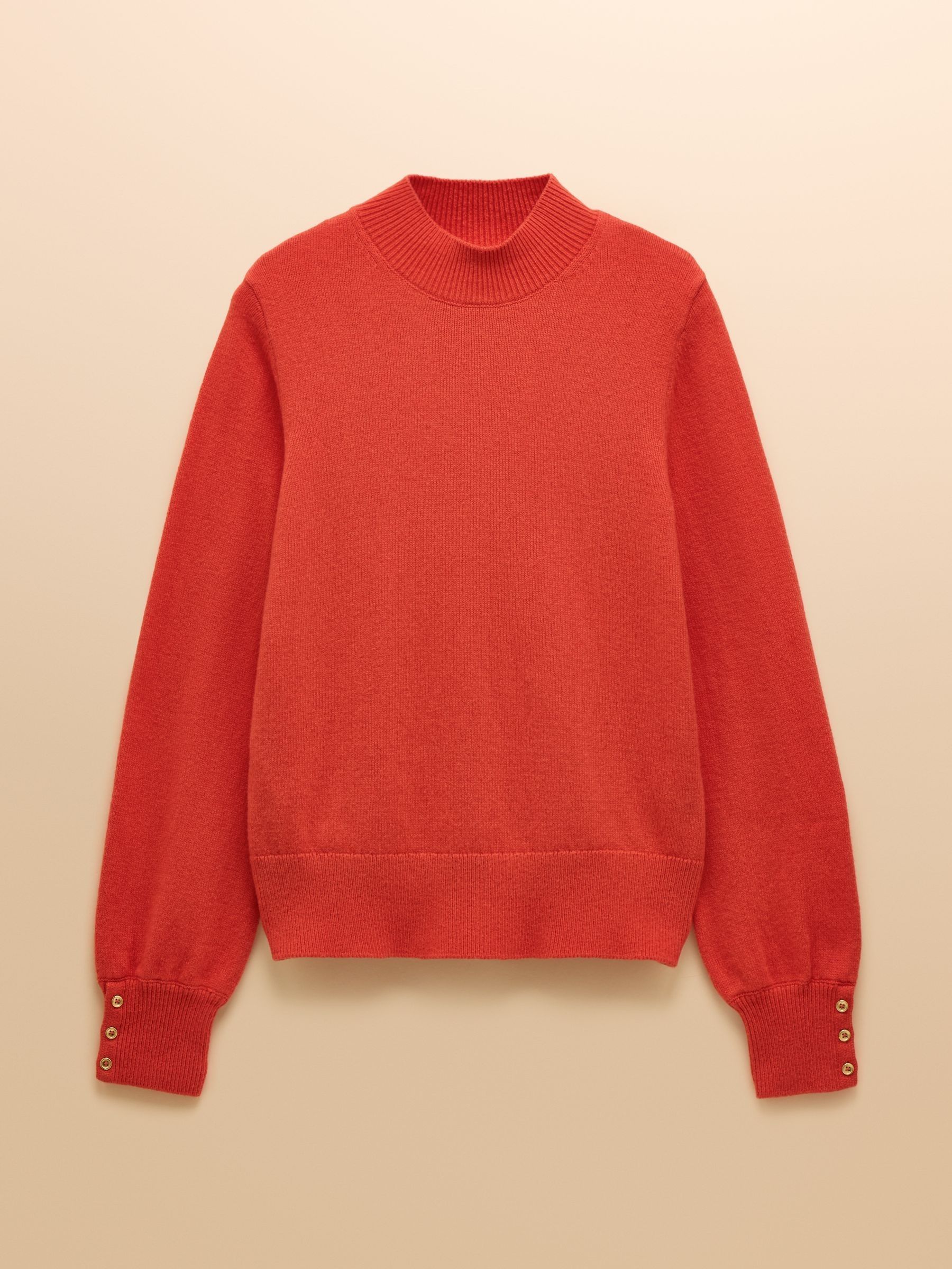 Enid Orange Cotton-Rich High Neck Jumper - Image 7 of 7
