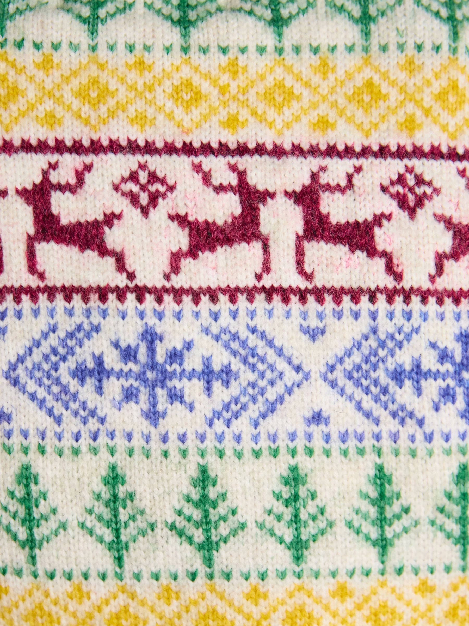 Cream Multi Festive Fair Isle Crew Neck Knitted Jumper - Image 8 of 9