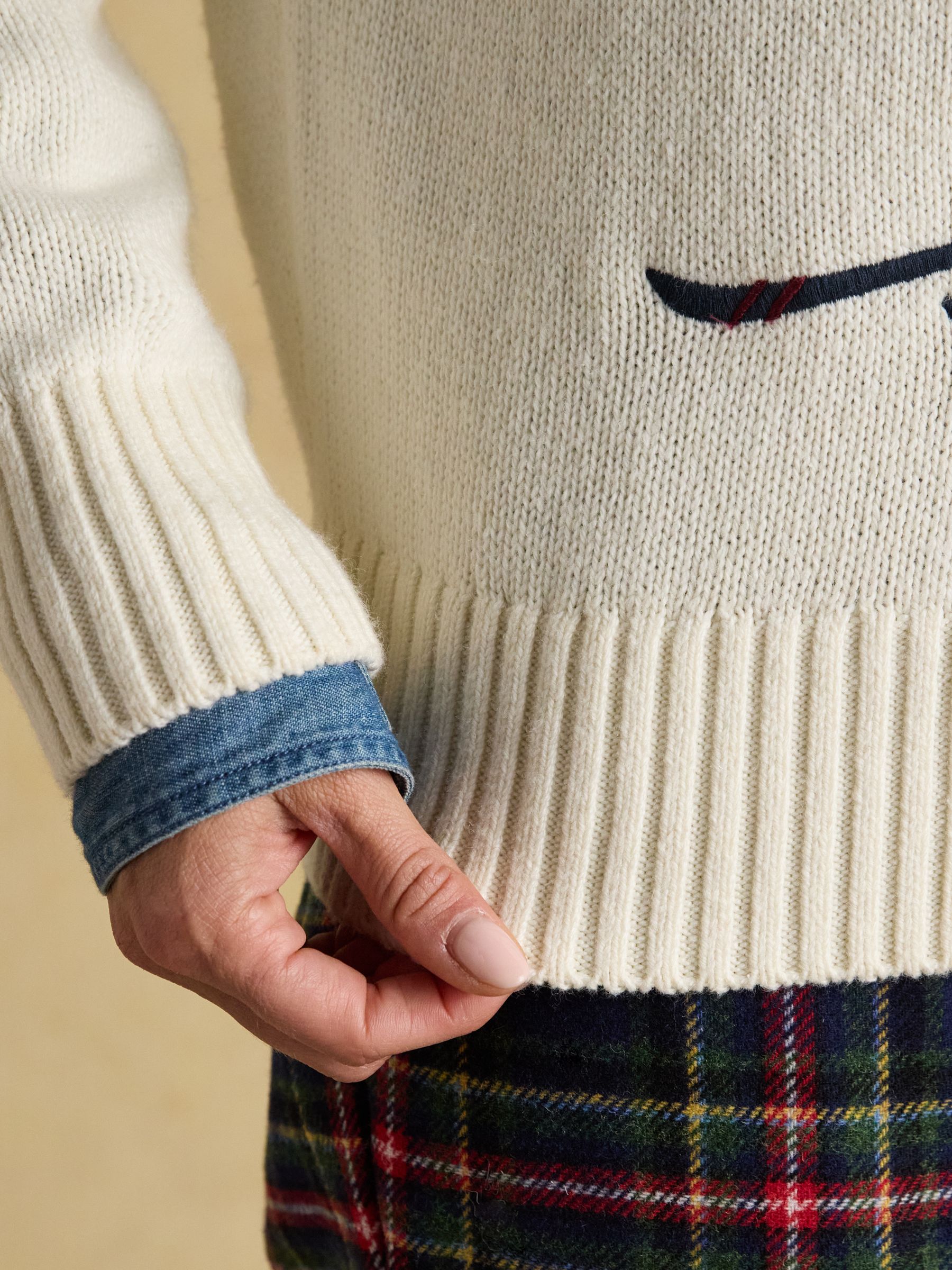 Cream Skiing Intarsia Cotton-Rich Crew Neck Jumper - Image 10 of 11