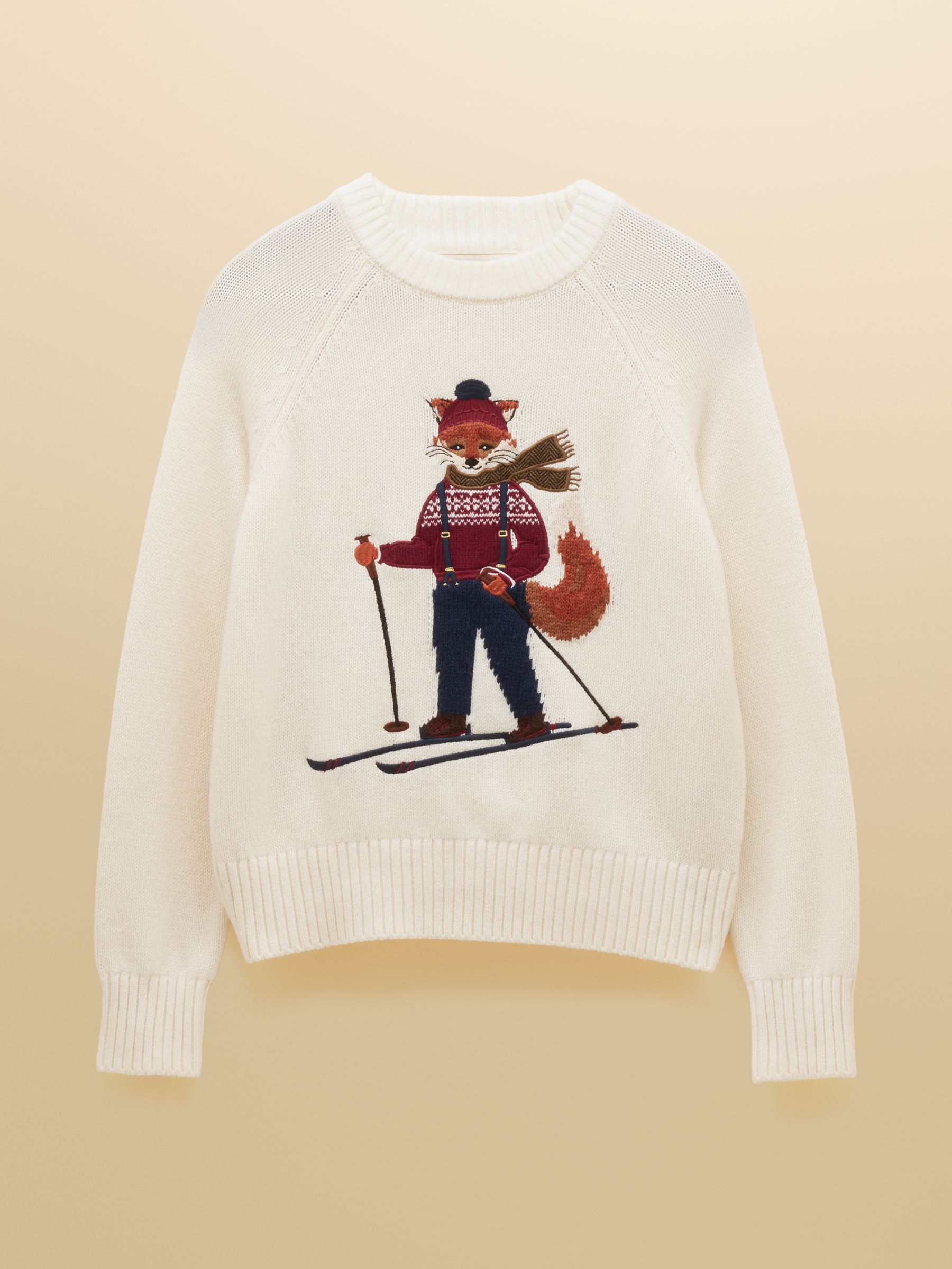 Cream Skiing Intarsia Cotton-Rich Crew Neck Jumper - Image 11 of 11 Cream Skiing Intarsia Cotton-Rich Crew Neck Jumper - Image 11 of 11