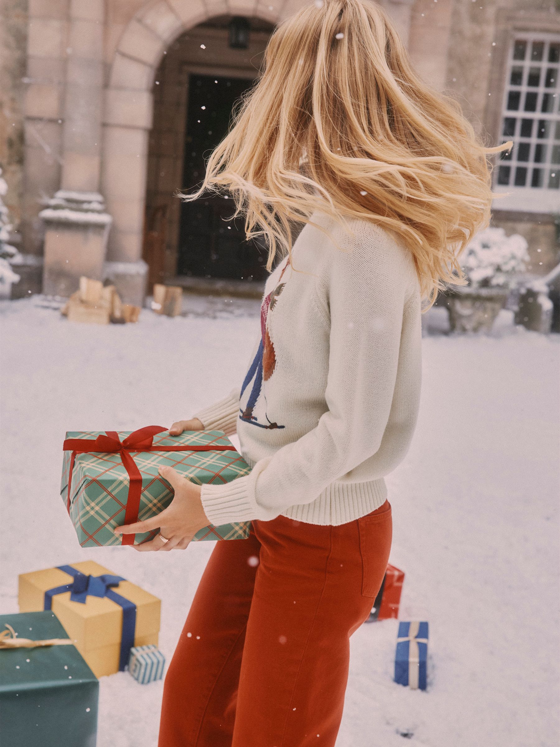 Cream Skiing Intarsia Cotton-Rich Crew Neck Jumper - Image 2 of 11