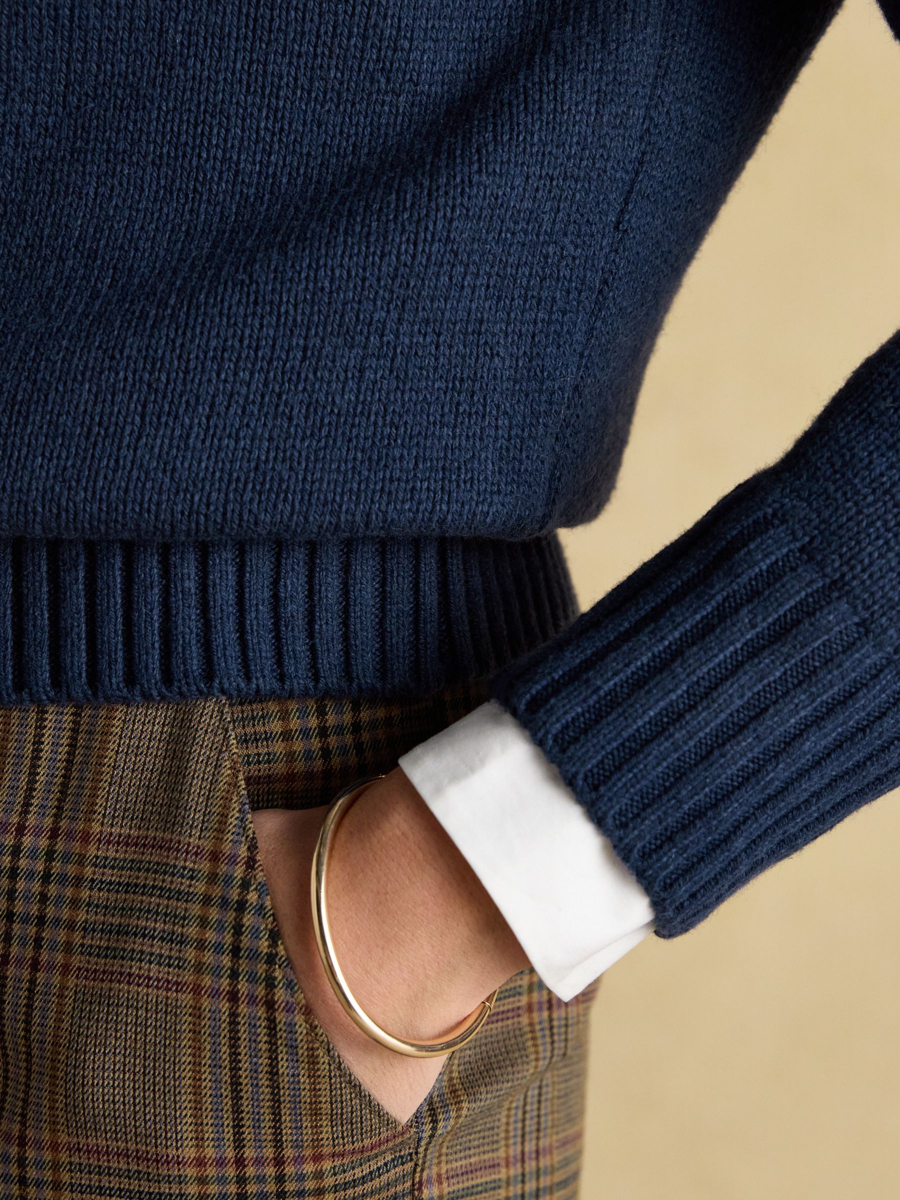 Navy Monty Dog Intarsia Cotton-Rich Crew Neck Jumper | Joules