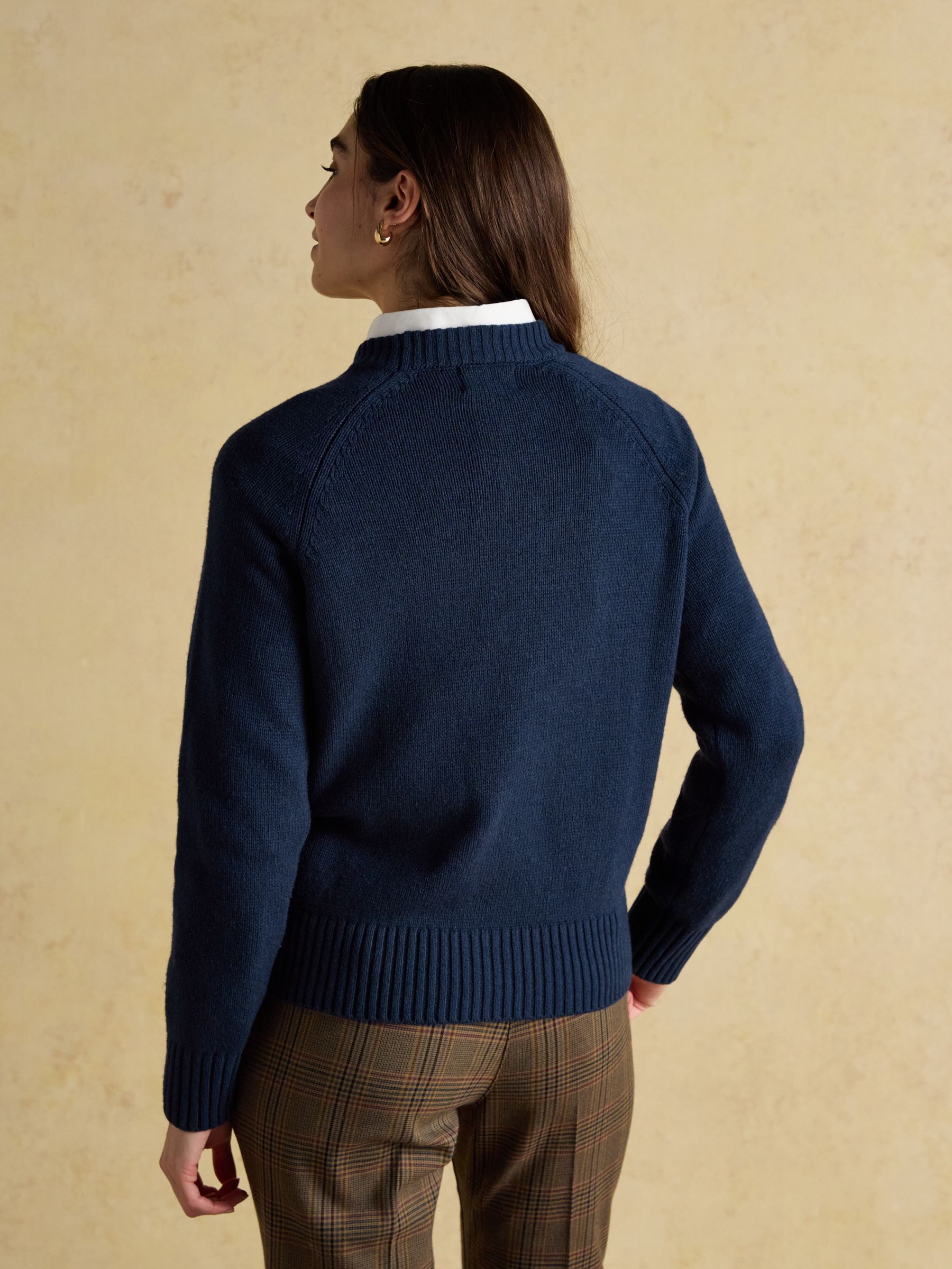 Navy Monty Dog Intarsia Cotton-Rich Crew Neck Jumper - Image 4 of 9