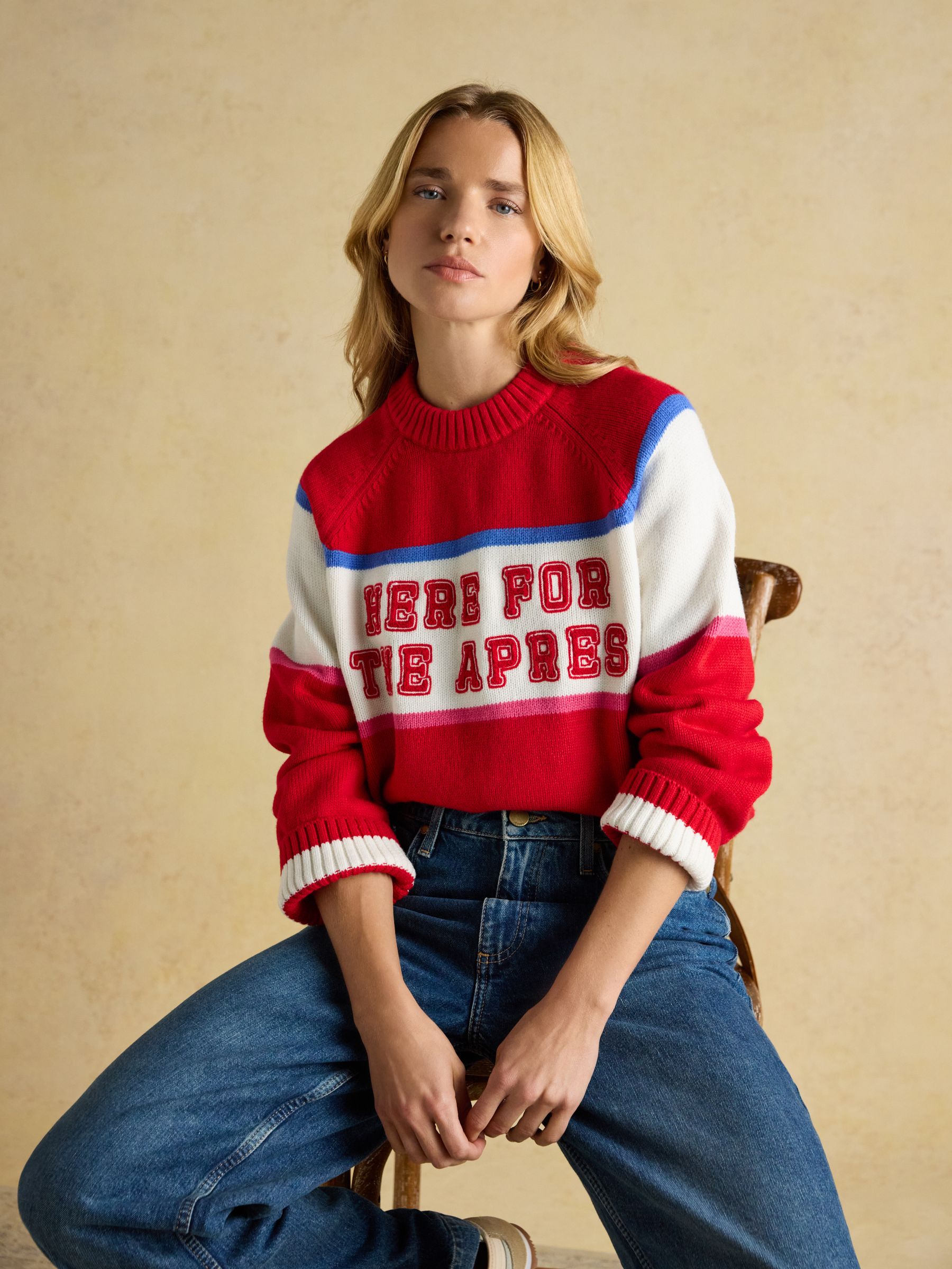 Here For The Apres Red Knitted Jumper - Image 3 of 8