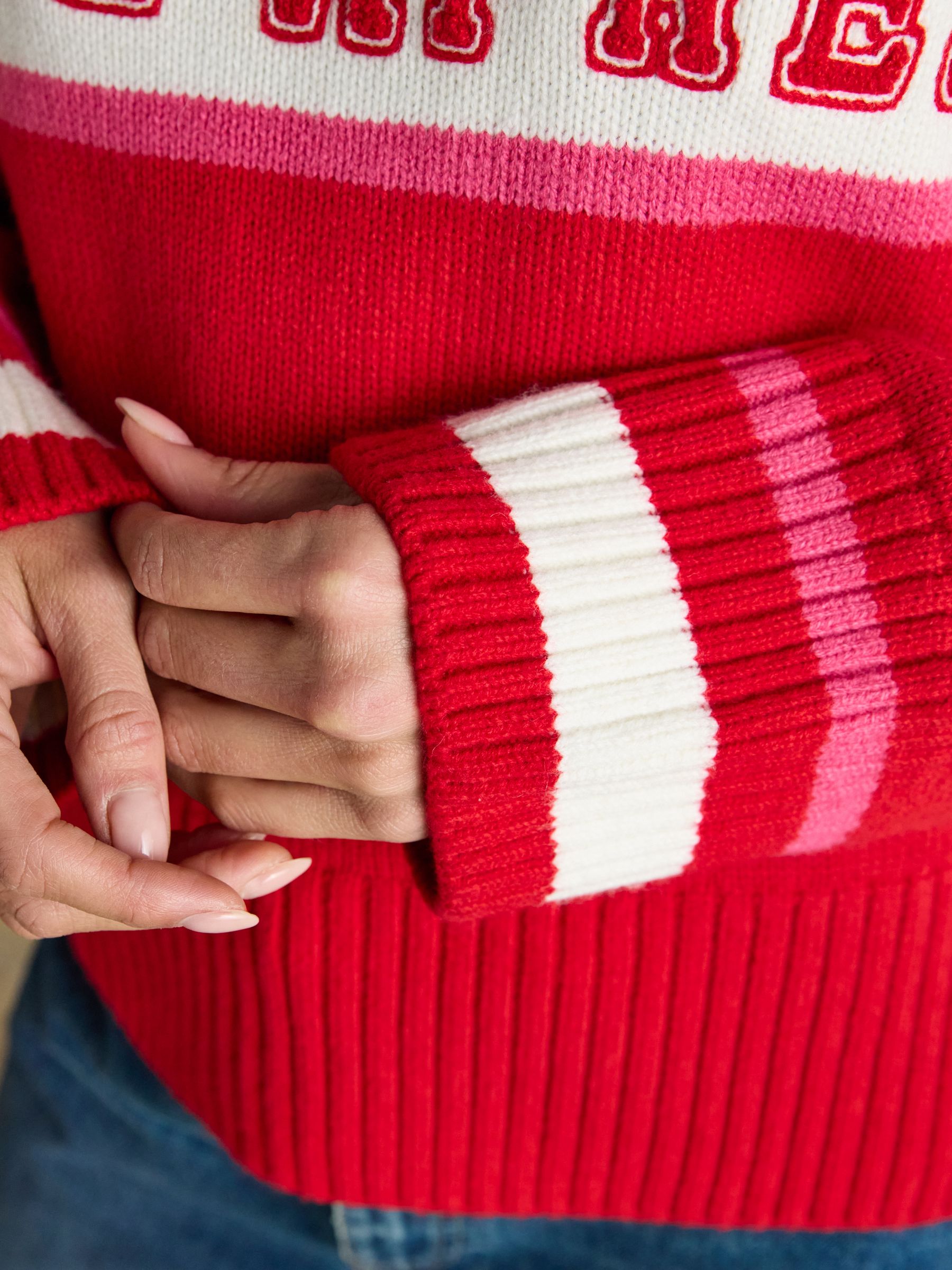 Here For The Apres Red Knitted Jumper - Image 4 of 8