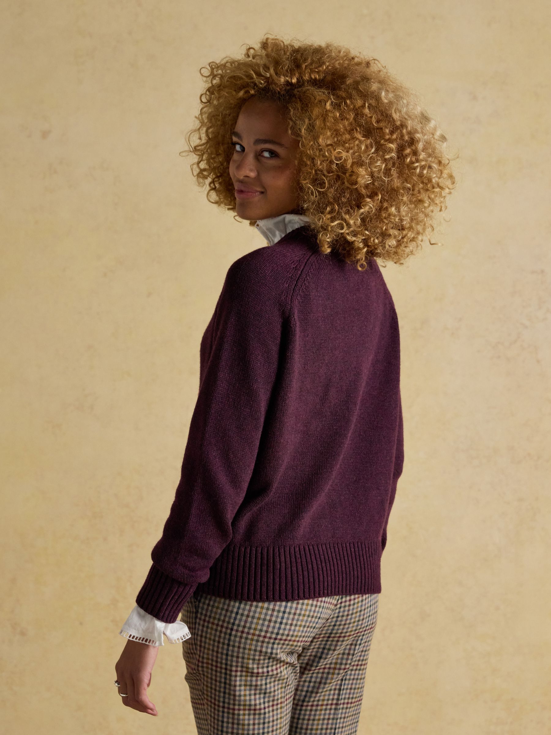 Burgundy Jonty Fox Intarsia Cotton-Rich Crew Neck Jumper - Image 5 of 12