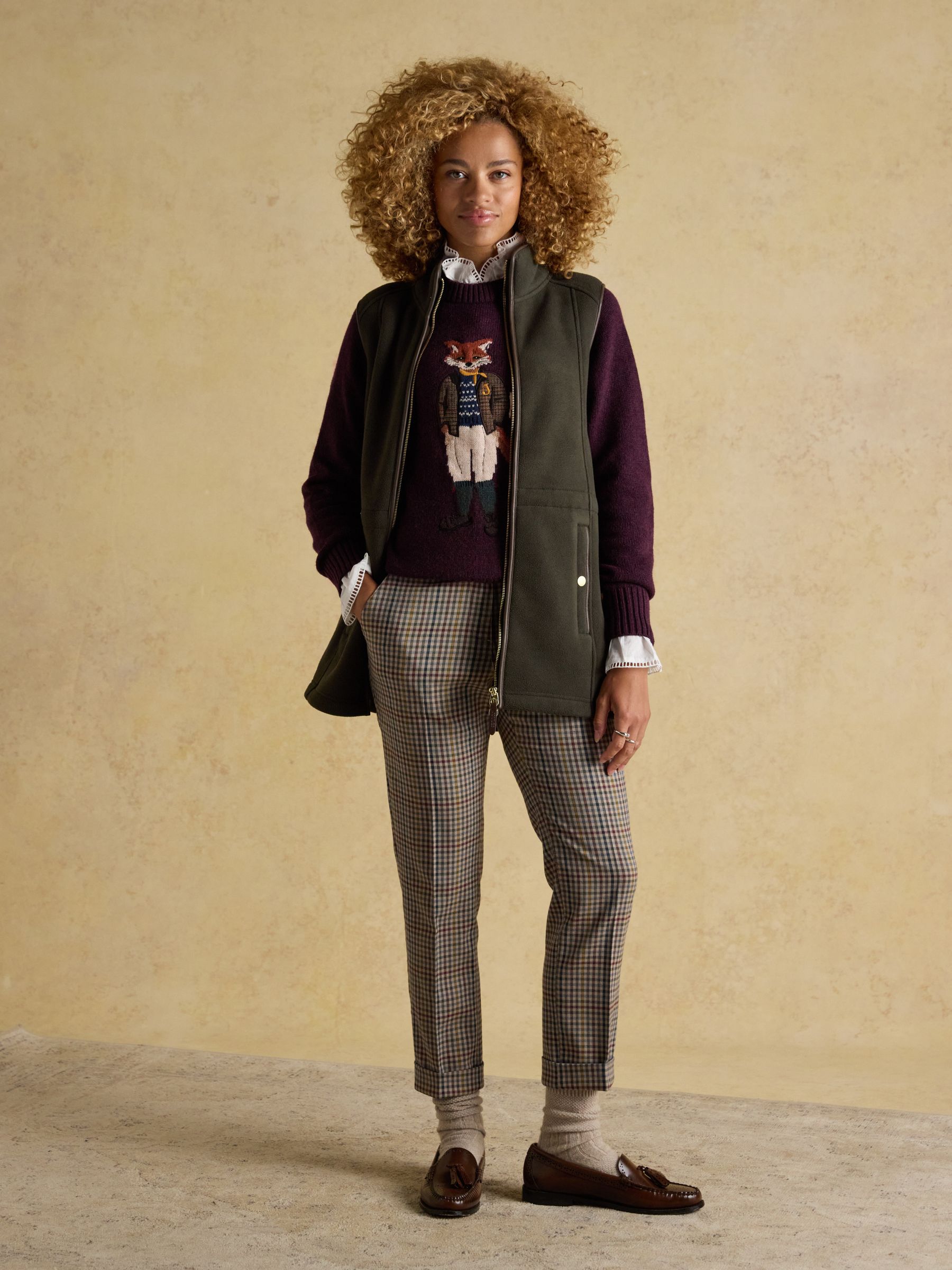 Burgundy Jonty Fox Intarsia Cotton-Rich Crew Neck Jumper - Image 9 of 12