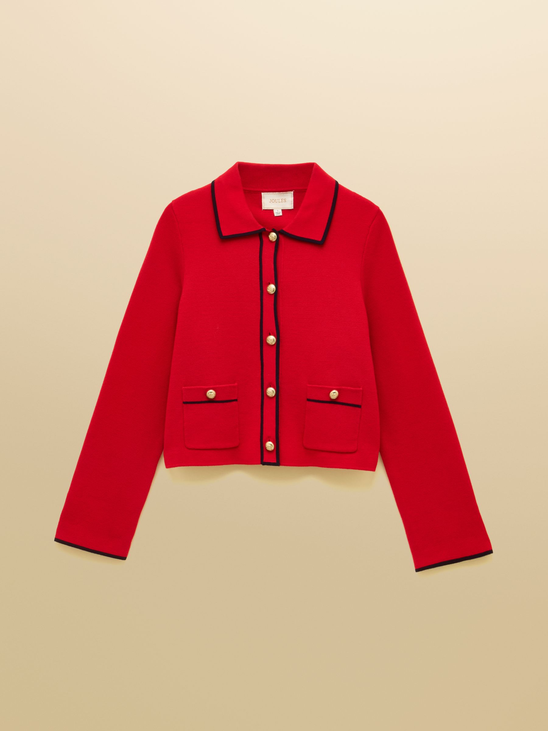 Red Collared Knitted Button Up Cardigan - Image 10 of 14