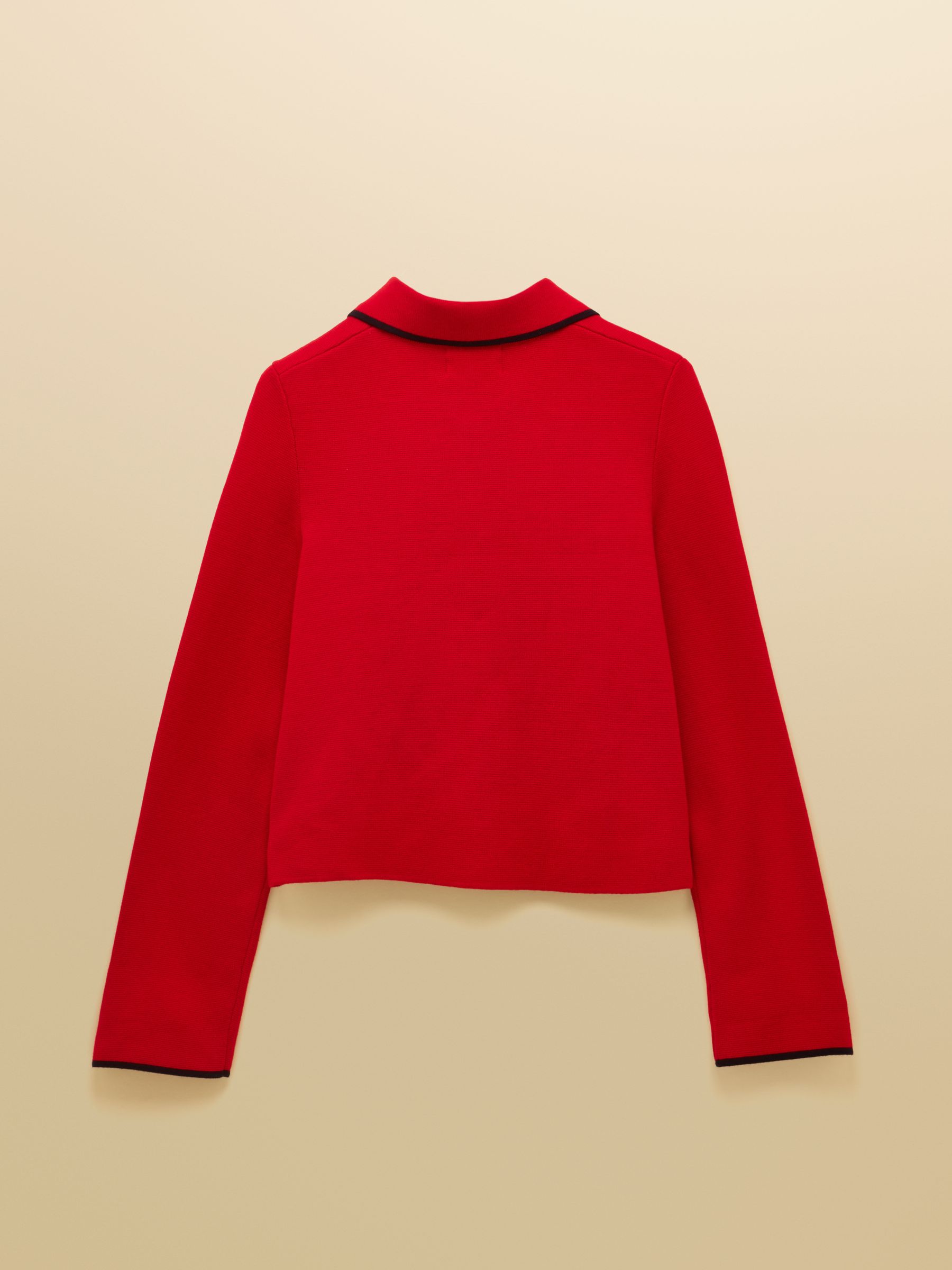 Red Collared Knitted Button Up Cardigan - Image 11 of 14