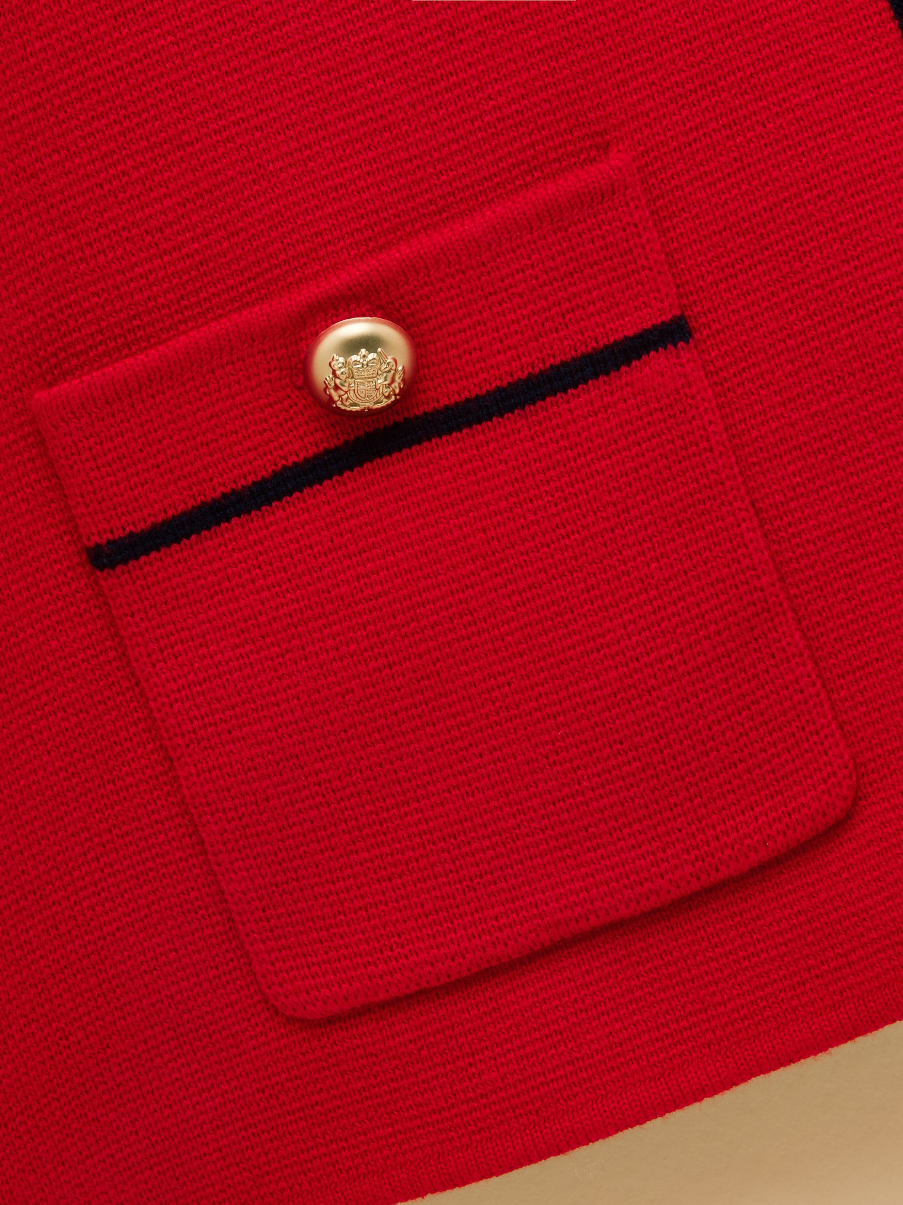 Red Collared Knitted Button Up Cardigan - Image 13 of 14