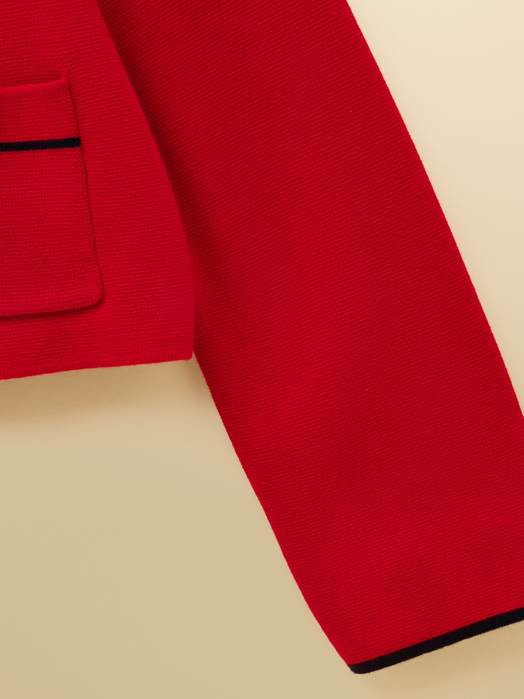 Red Collared Knitted Button Up Cardigan - Image 14 of 14 Red Collared Knitted Button Up Cardigan - Image 14 of 14