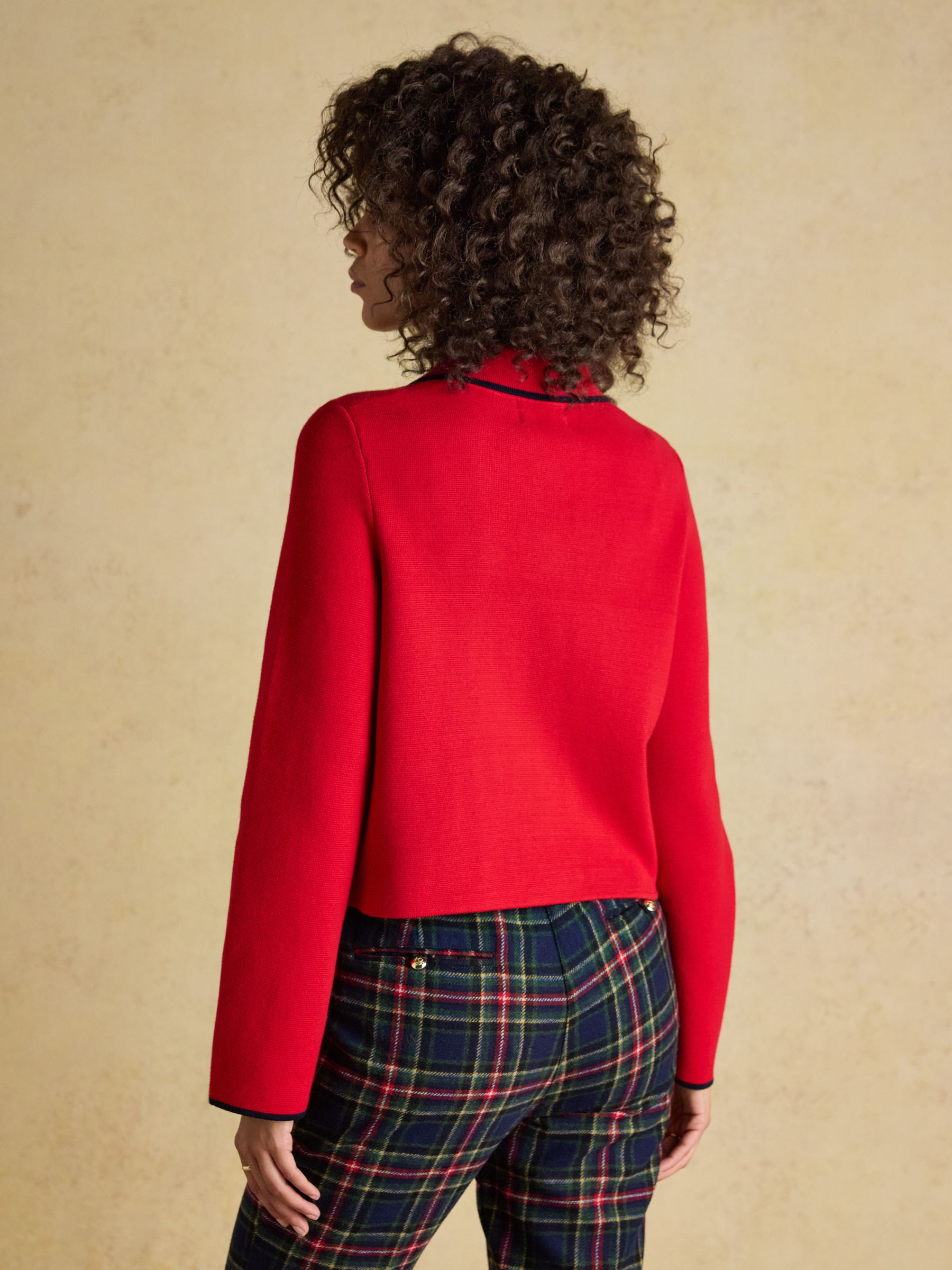 Red Collared Knitted Button Up Cardigan - Image 4 of 14