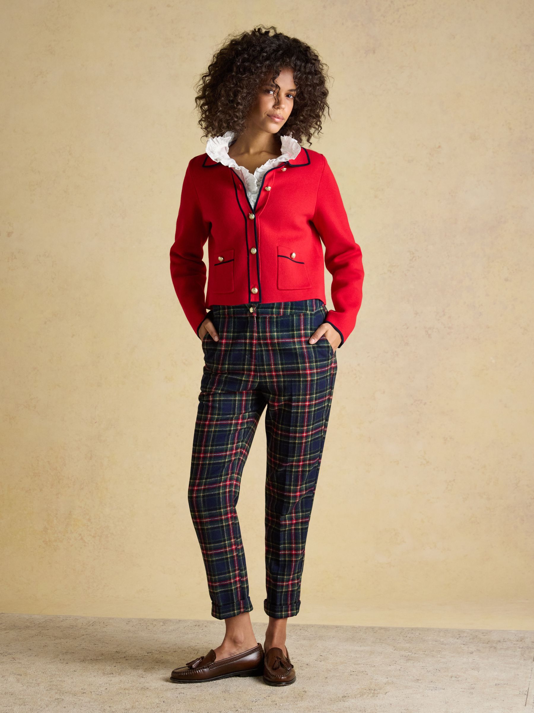 Red Collared Knitted Button Up Cardigan - Image 5 of 14