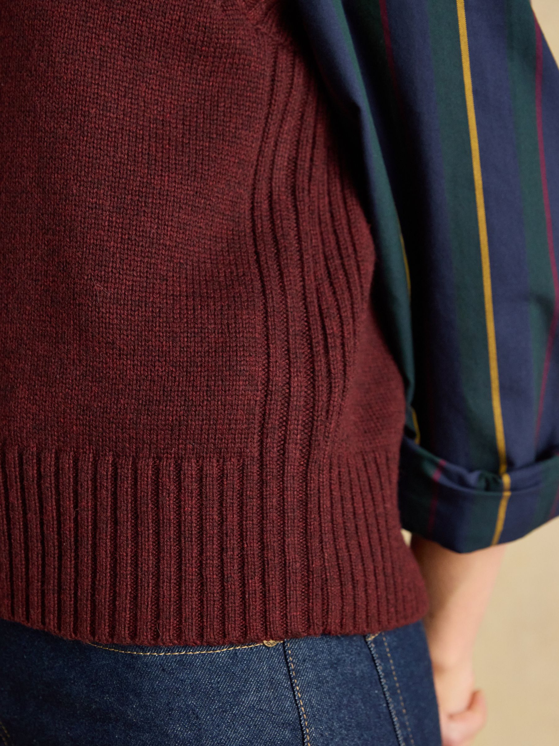 Nancy Burgundy Red Quarter Zip Collared Knitted Vest - Image 4 of 7