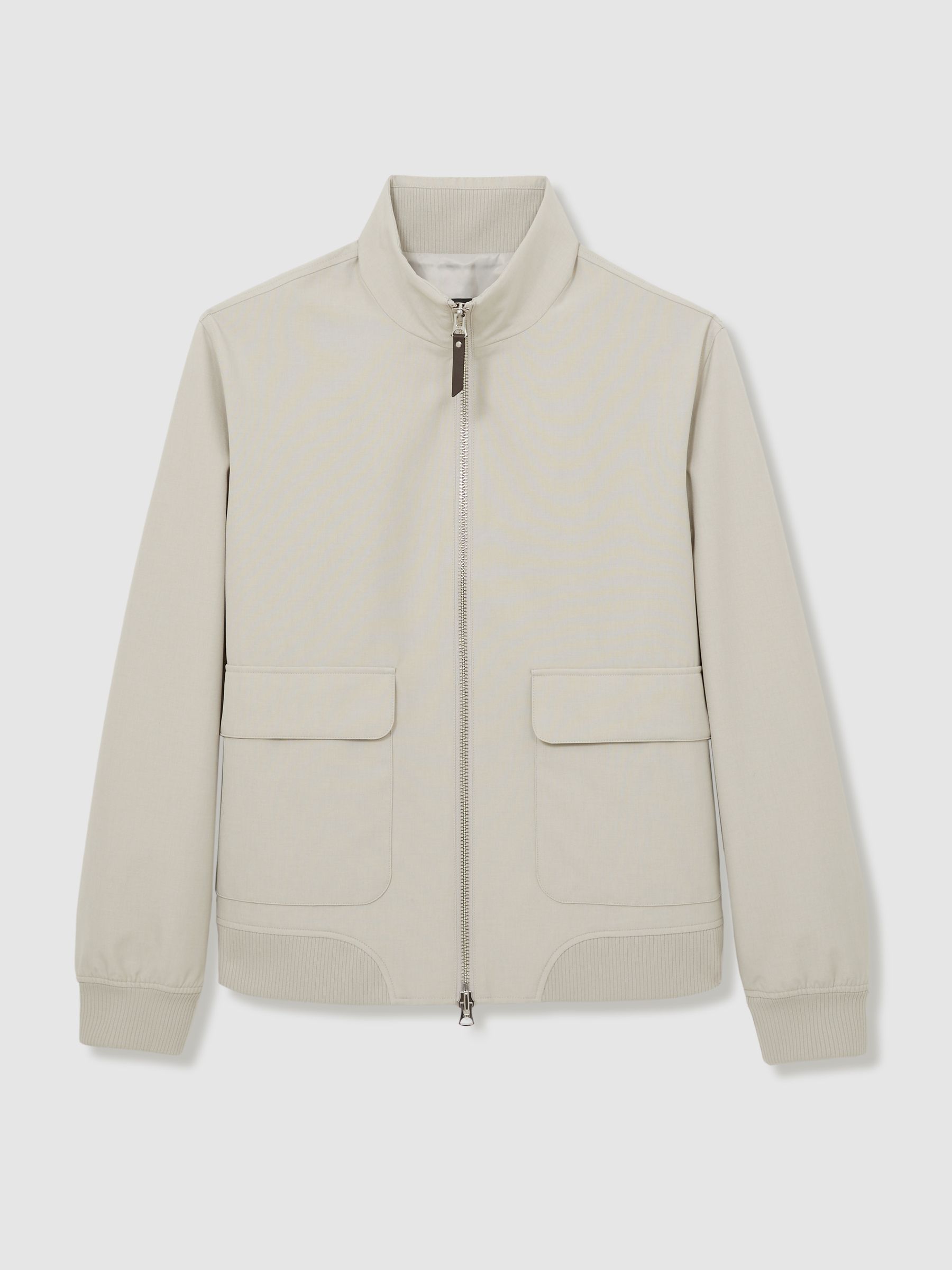 Zip-Through Funnel-Neck Jacket in Stone - Image 2 of 8