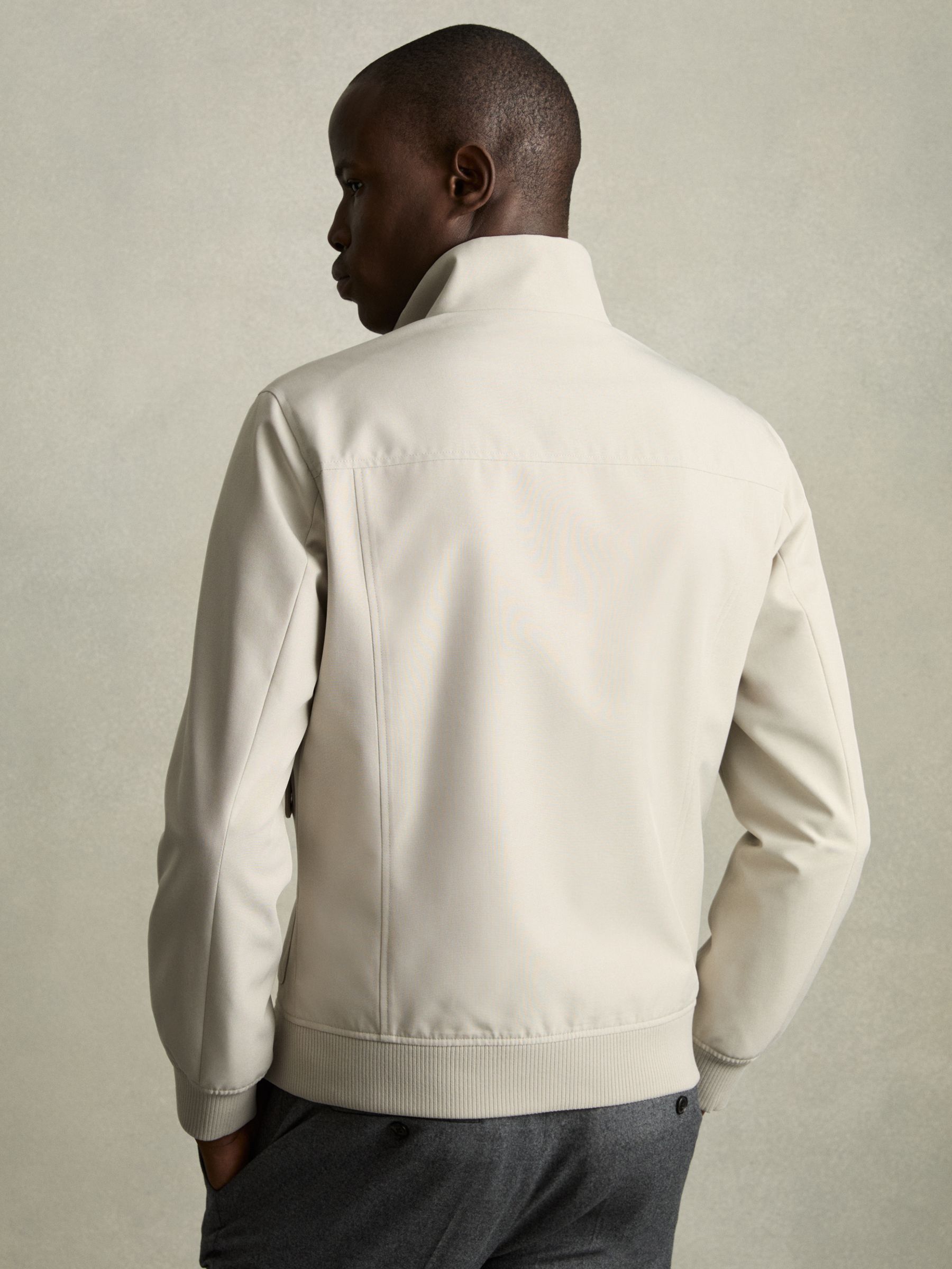 Zip-Through Funnel-Neck Jacket in Stone - Image 5 of 8