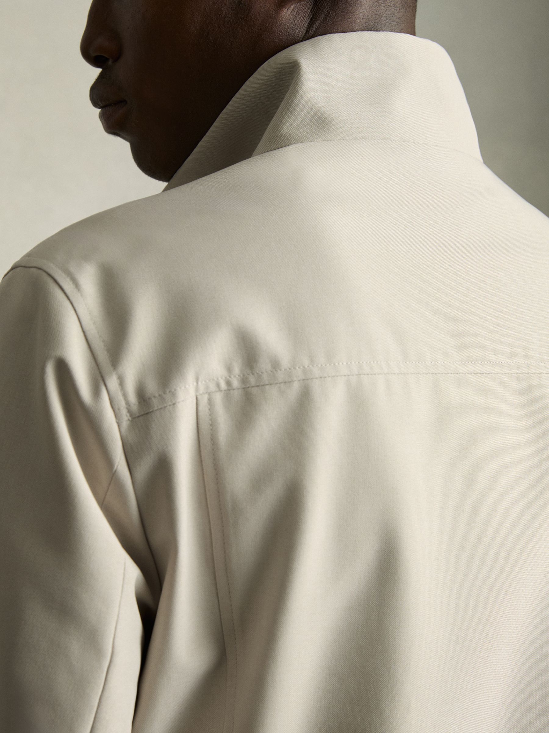 Zip-Through Funnel-Neck Jacket in Stone - Image 7 of 8