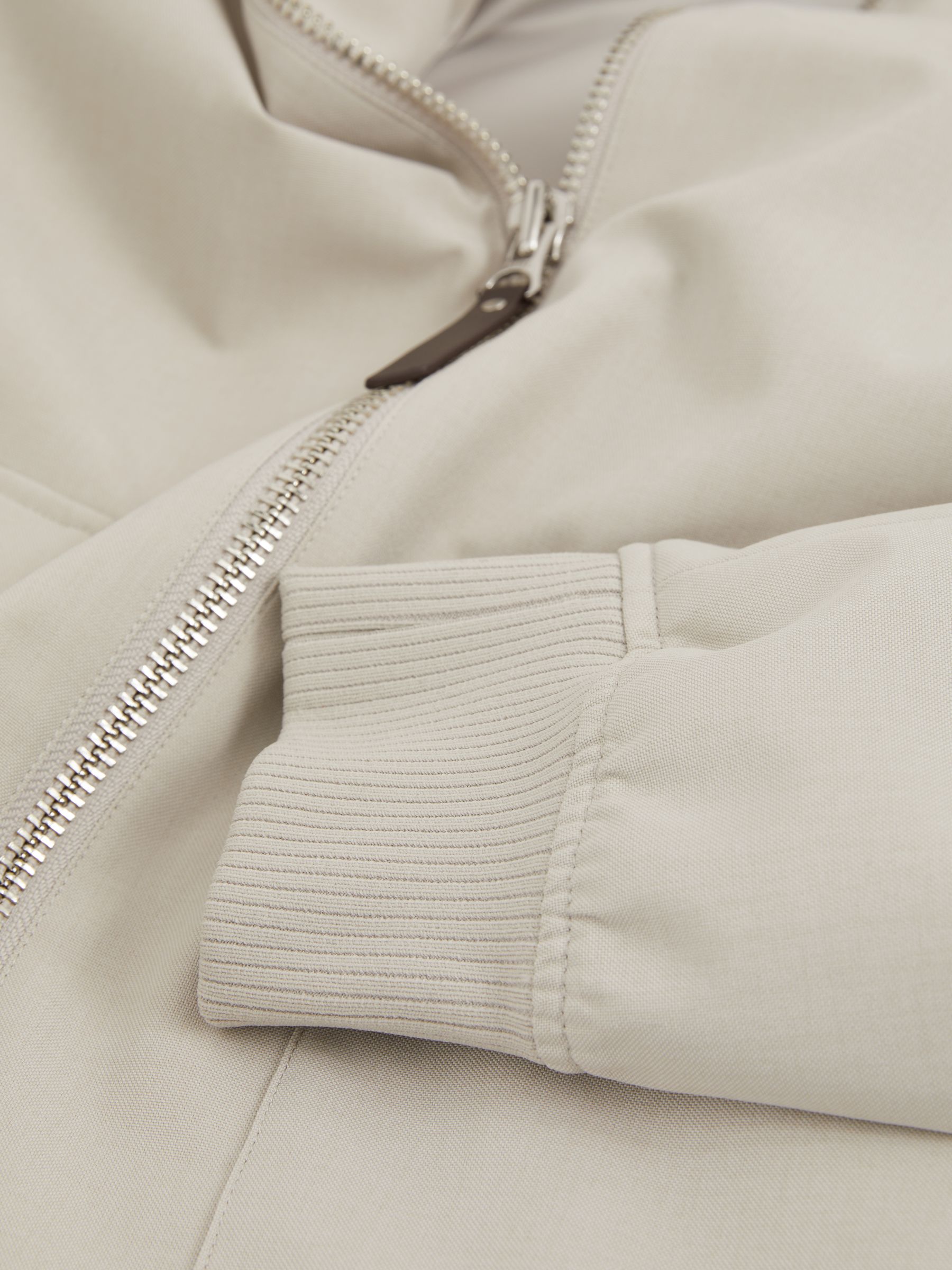 Zip-Through Funnel-Neck Jacket in Stone - Image 8 of 8