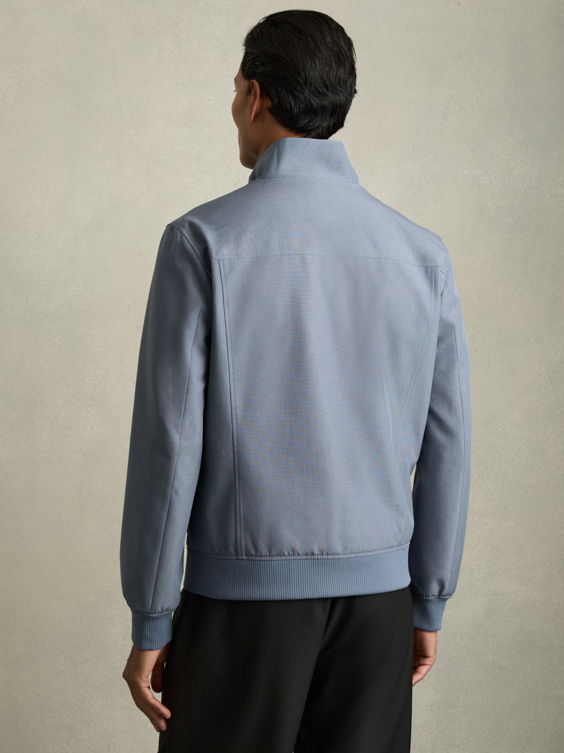 Zip-Through Funnel-Neck Jacket in Airforce Blue - Image 6 of 8