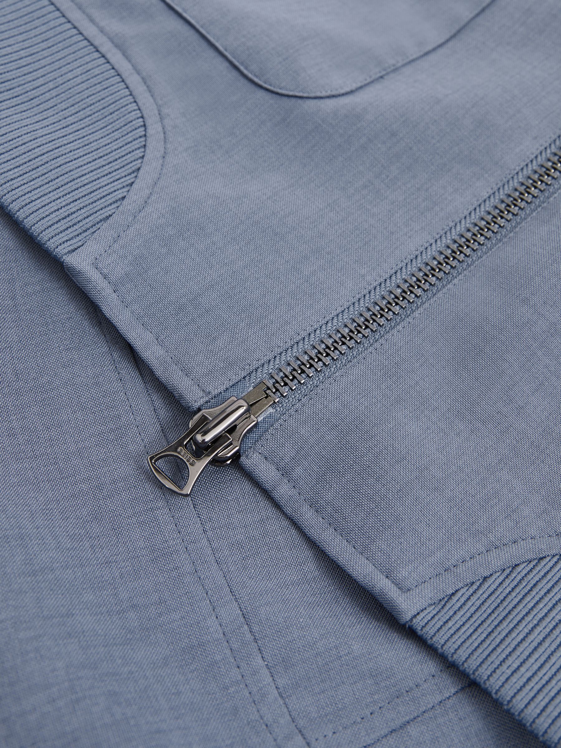 Zip-Through Funnel-Neck Jacket in Airforce Blue - Image 8 of 8
