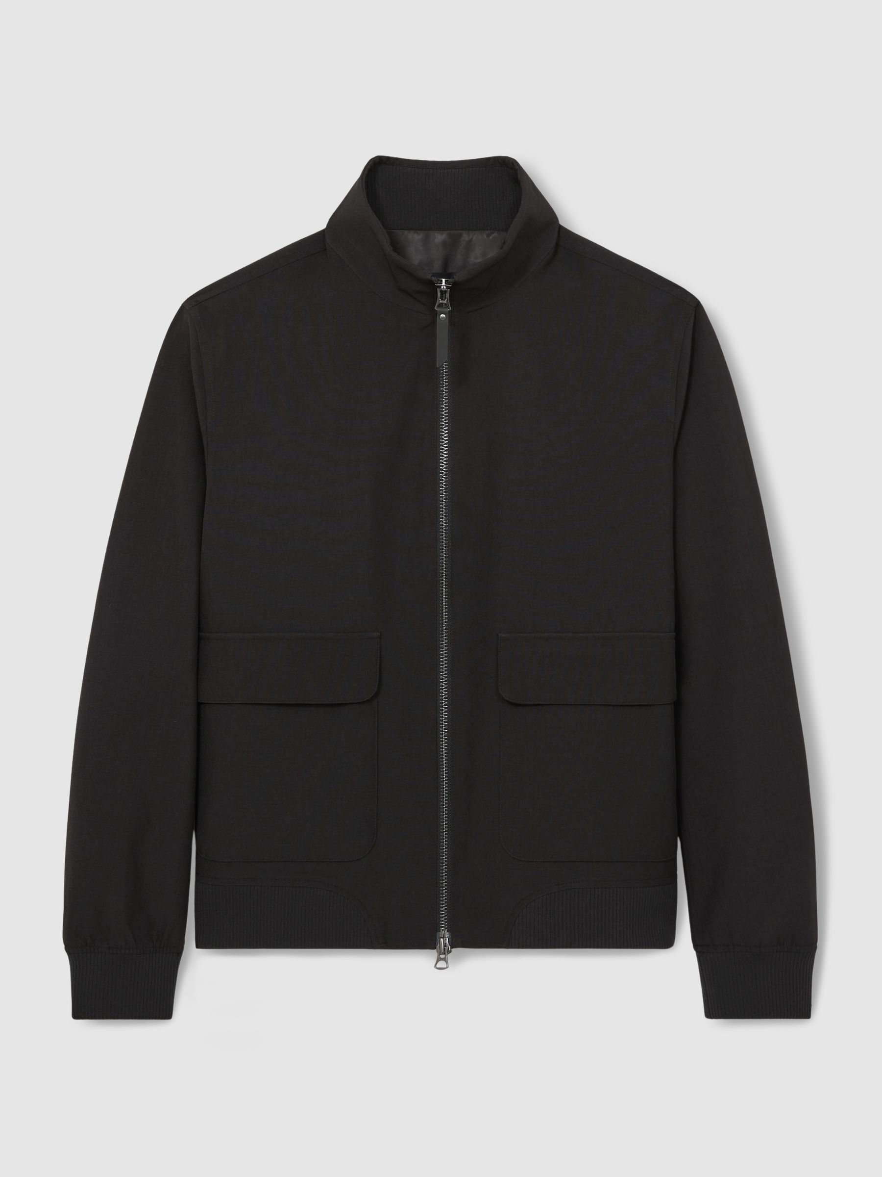 Zip-Through Funnel-Neck Jacket in Black - Image 2 of 7