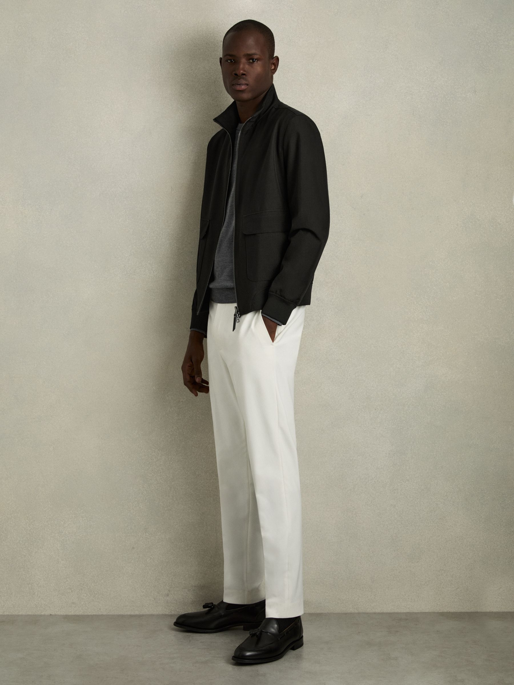 Zip-Through Funnel-Neck Jacket in Black - image 3